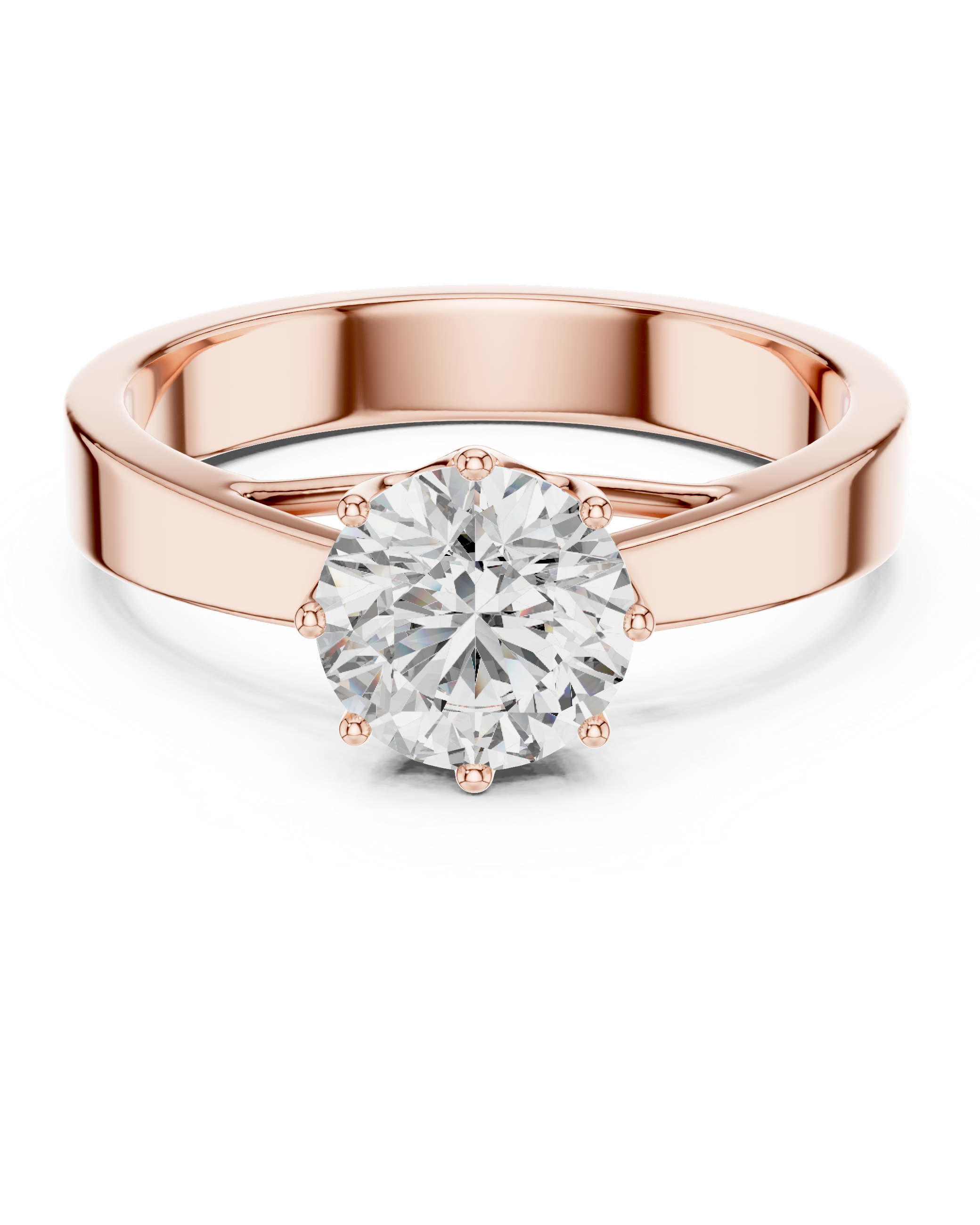 1ct Round Lab Grown Diamond Ring | Rose Gold | The Brillora Jewellery House