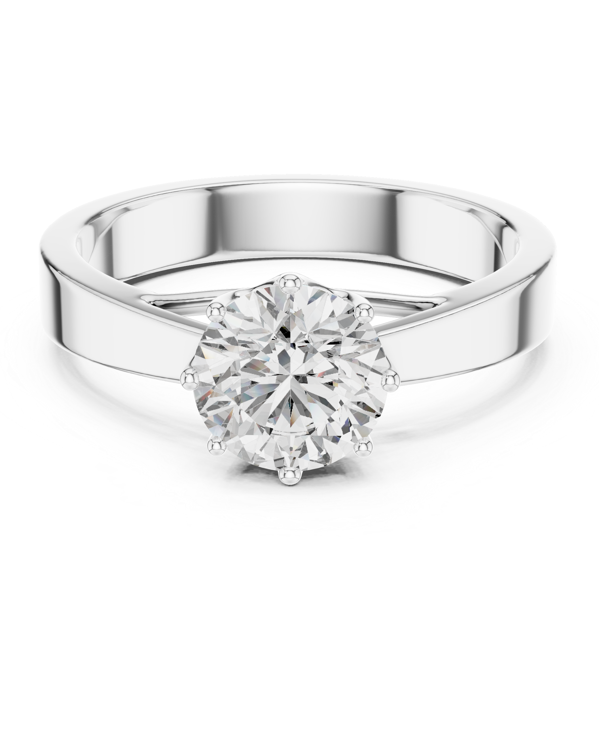 1ct Round Lab Grown Diamond Ring | Silver | The Brillora Jewellery House