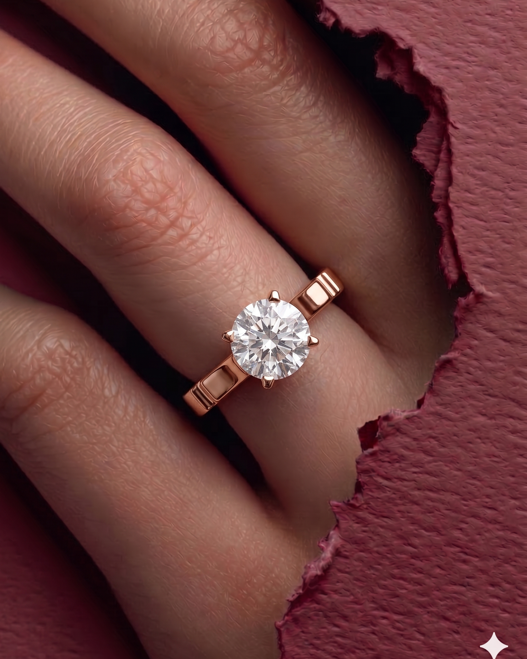 6.5mm Round Lab Diamond Yellow Gold Engagement Ring | The Brillora Jewelry House
