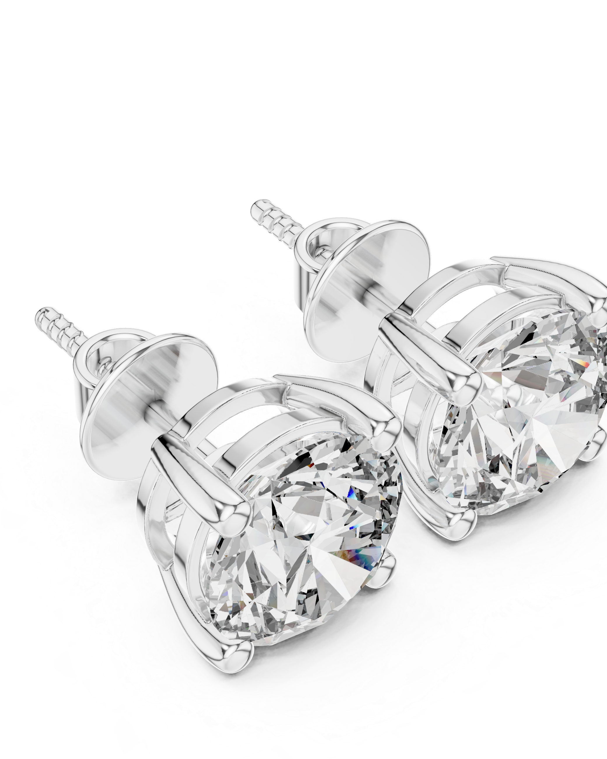 2ct Round Lab-Grown Diamond Stud Earrings in Rose Gold | The Brillora Jewelry House