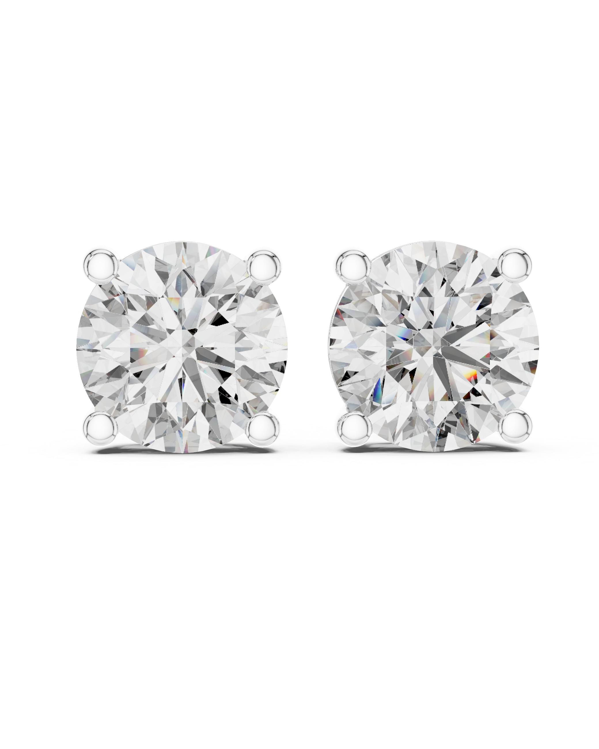 2ct Round Lab-Grown Diamond Stud Earrings in Rose Gold | The Brillora Jewelry House