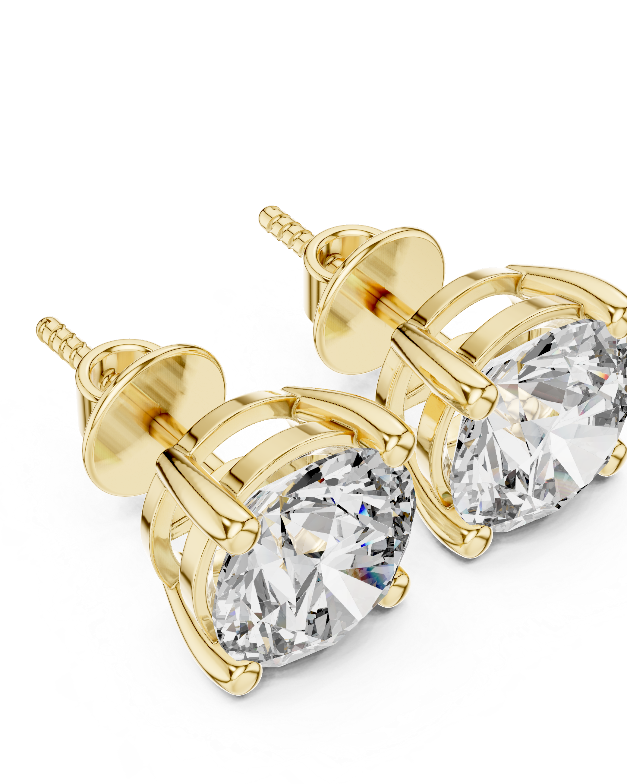 2ct Round Lab-Grown Diamond Stud Earrings in Rose Gold | The Brillora Jewelry House
