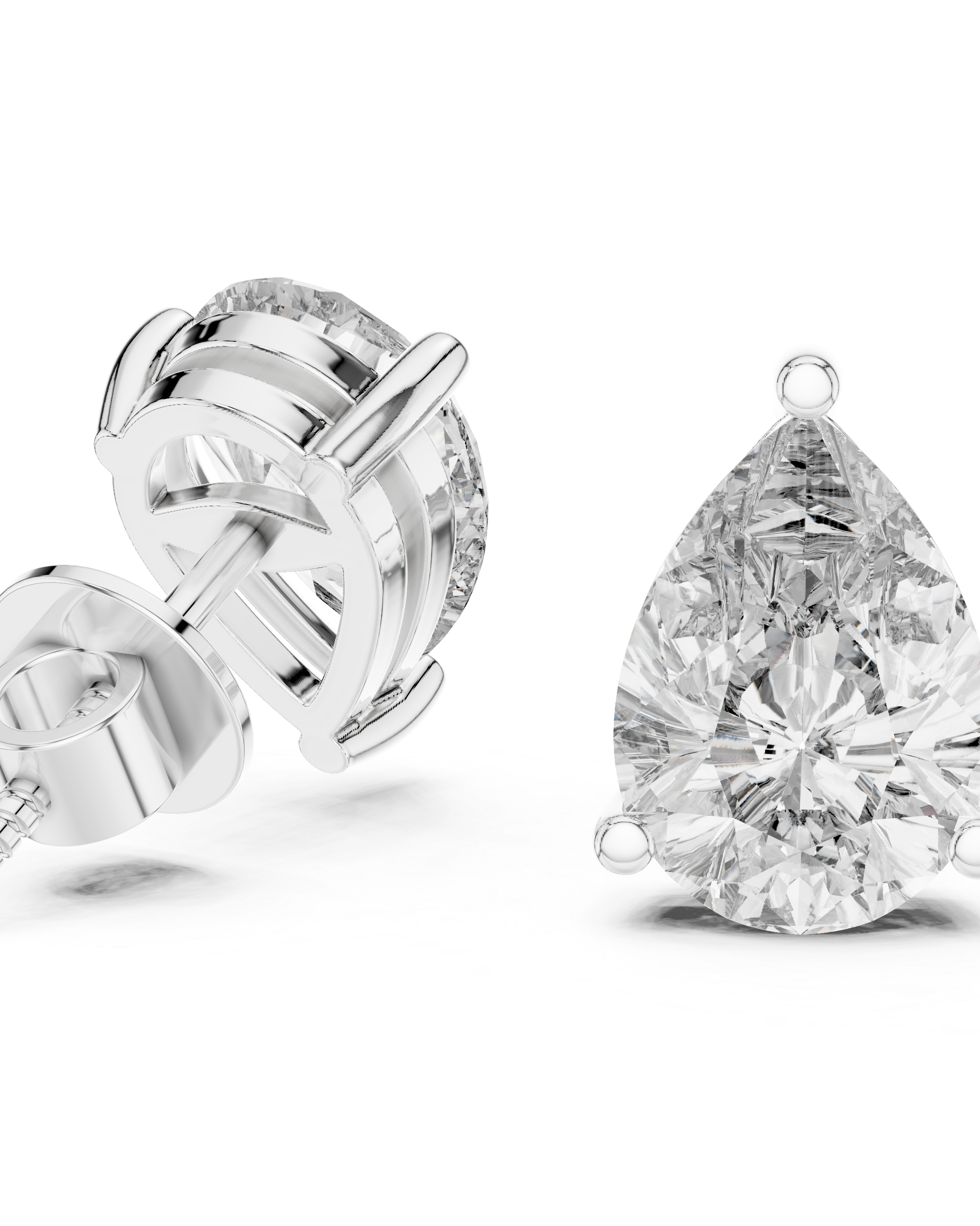 3.50ctw Pear Lab-Grown Diamond Stud Earrings in Rose Gold | The Brillora Jewelry House