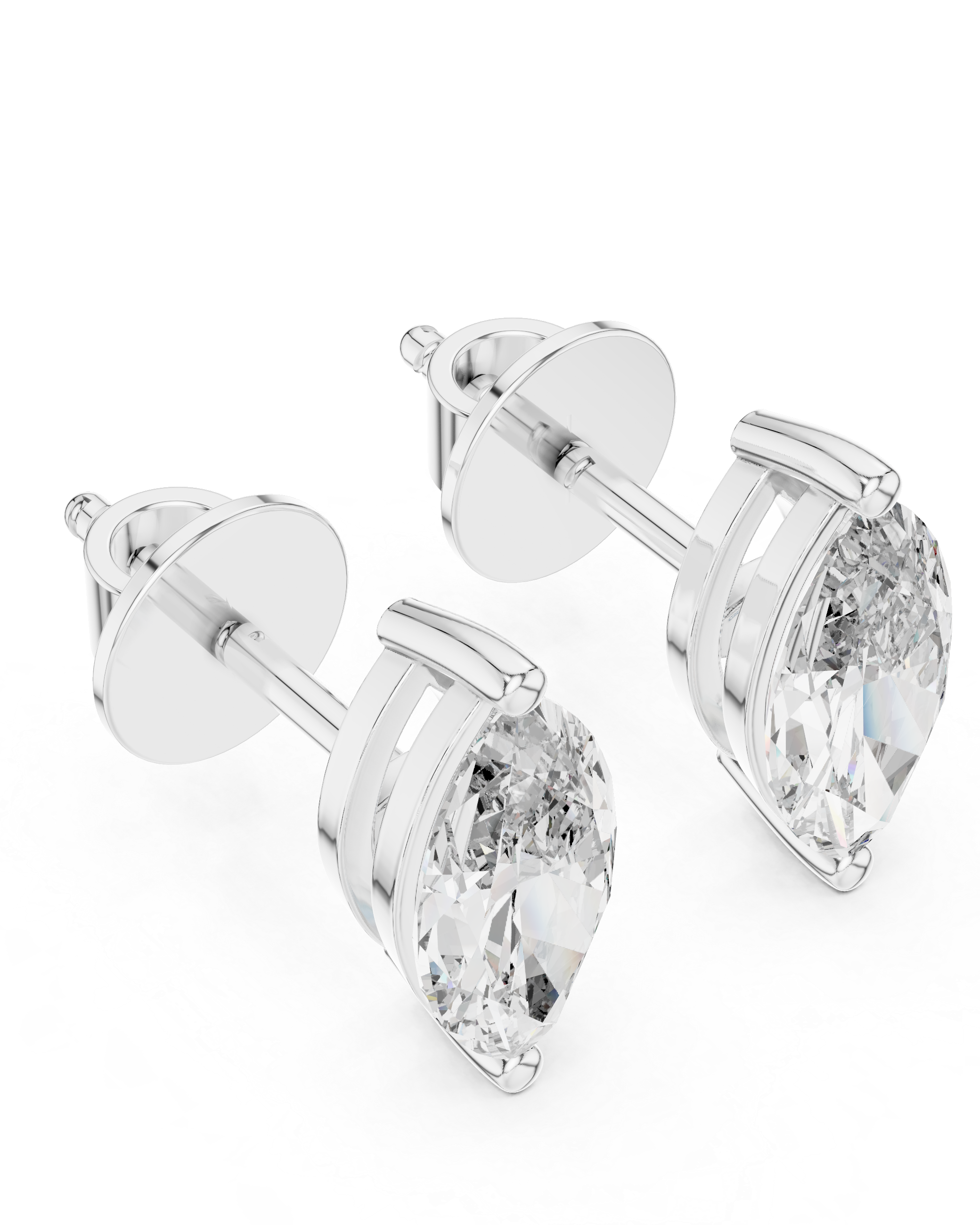 1.50ctw Marquise Lab-Grown Diamond Stud Earrings in Rose Gold } The Brillora Jewelry House