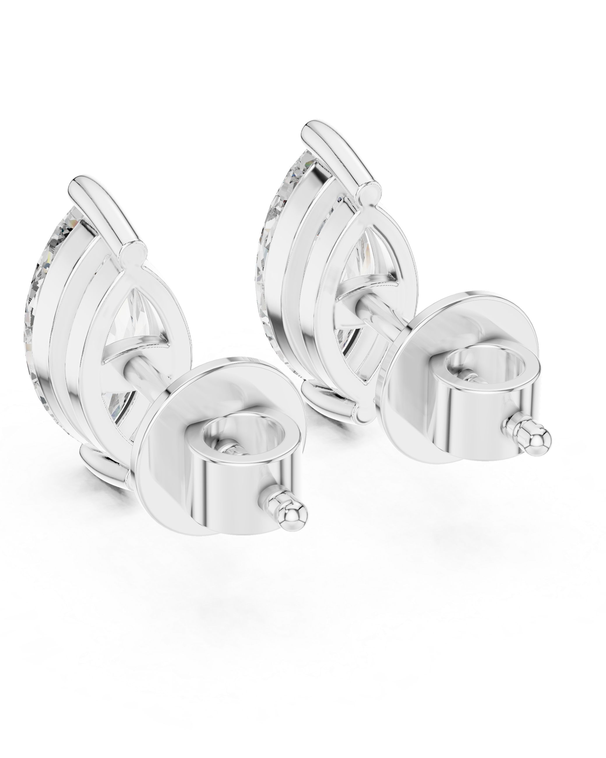 1.50ctw Marquise Lab-Grown Diamond Stud Earrings in Rose Gold } The Brillora Jewelry House