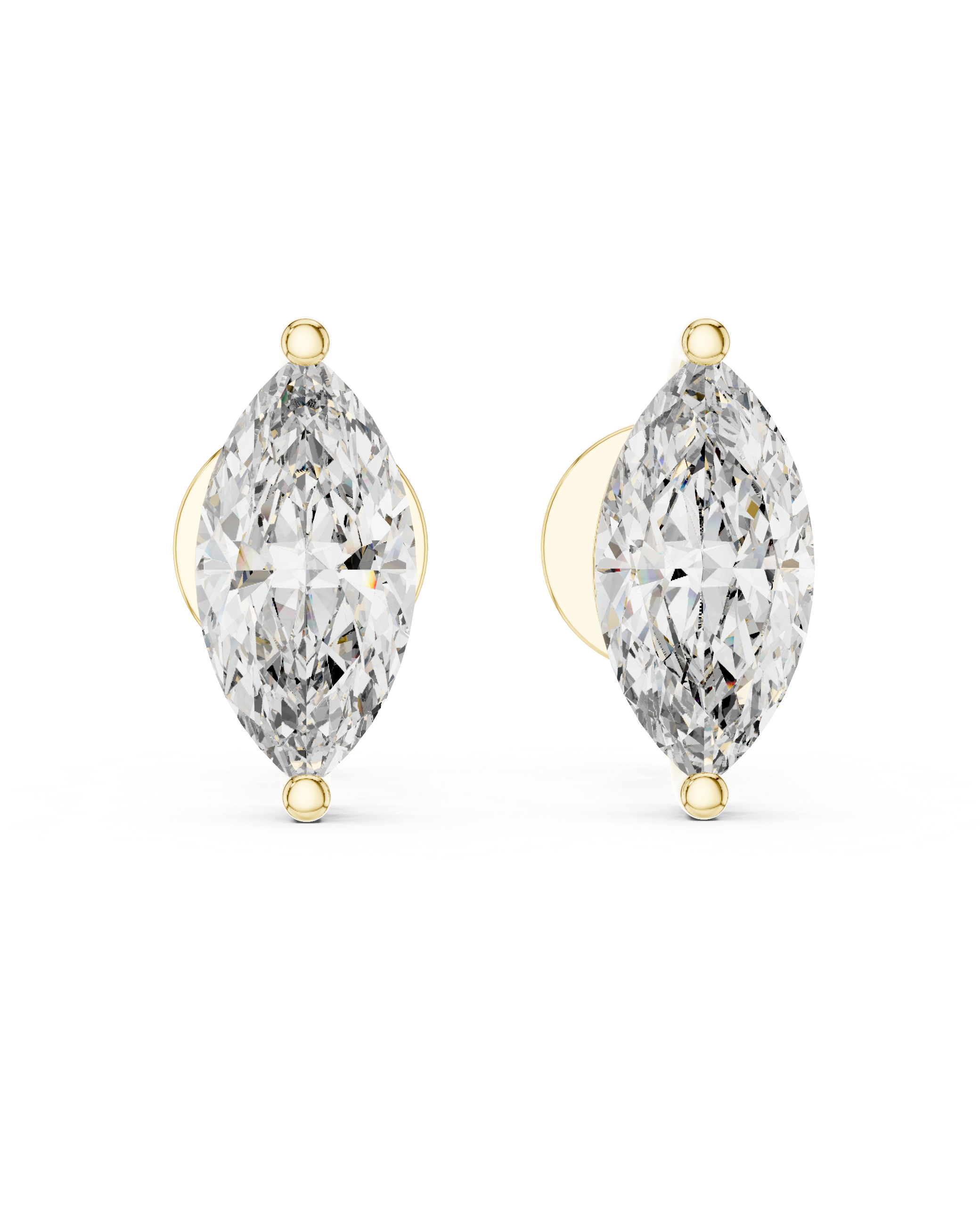 1.50ctw Marquise Lab-Grown Diamond Stud Earrings in Rose Gold } The Brillora Jewelry House