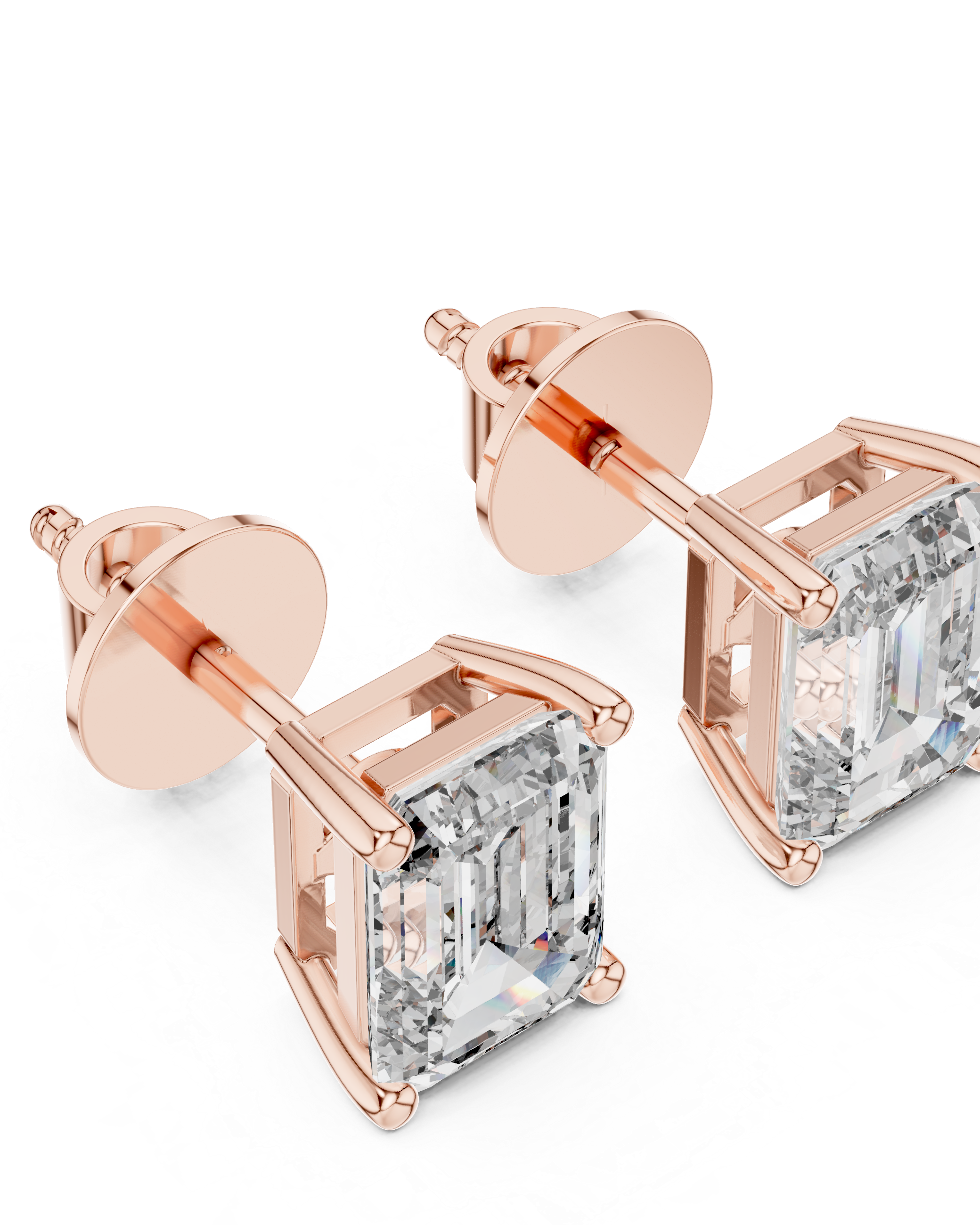 The 2.50 Carat Emerald Cut Lab Diamond Studs | The Brillora Jewelry House