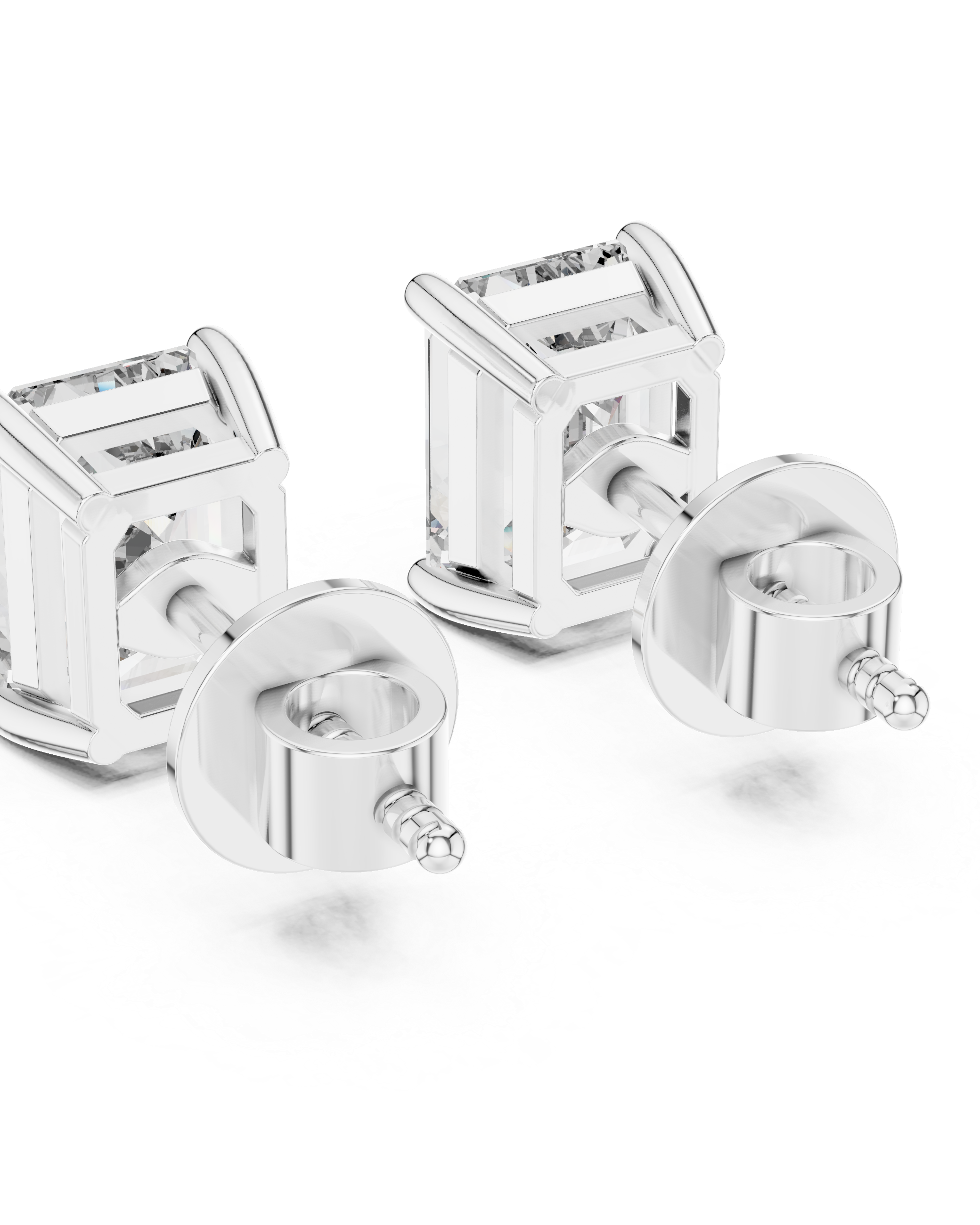 The 2.50 Carat Emerald Cut Lab Diamond Studs | The Brillora Jewelry House