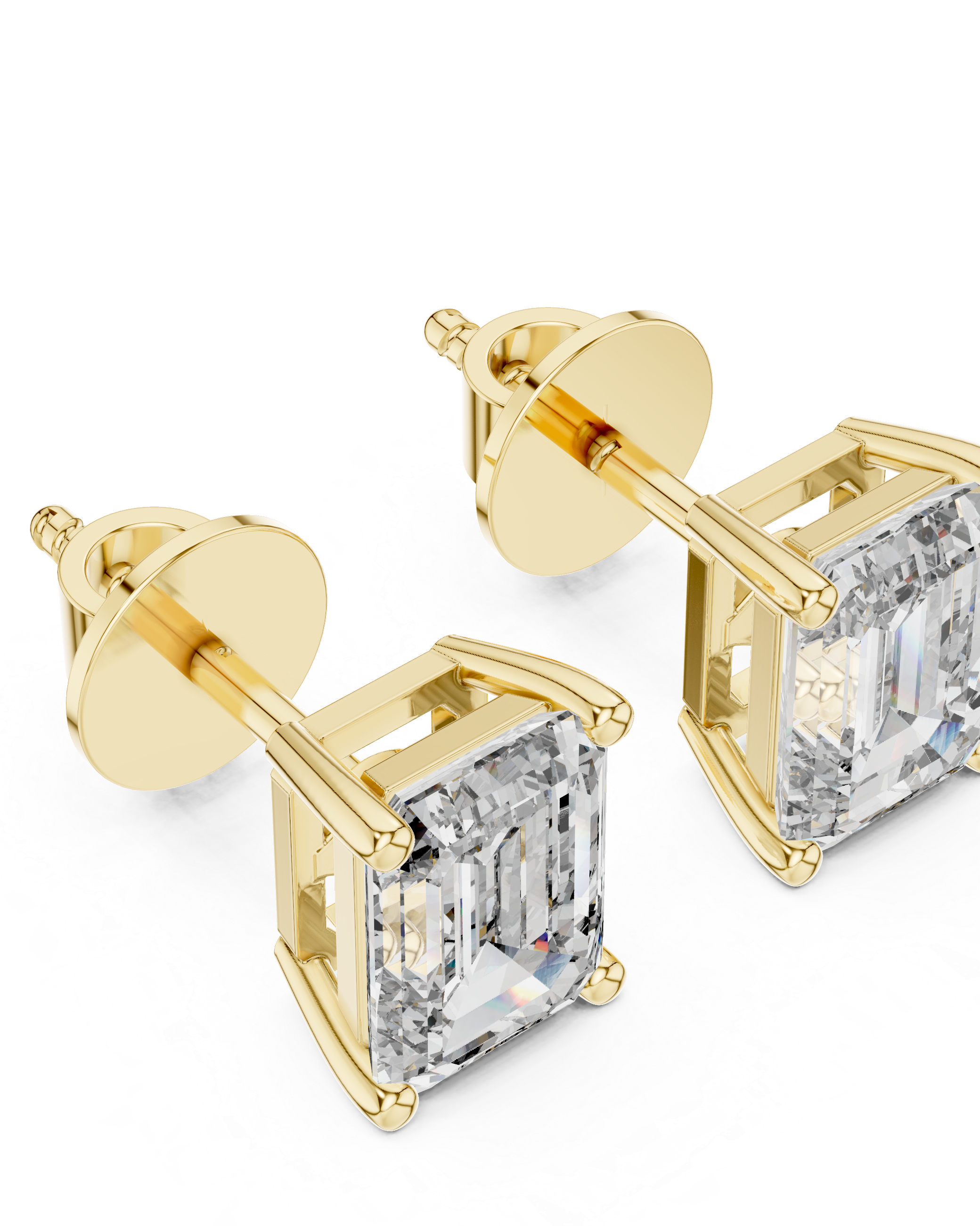 The 2.50 Carat Emerald Cut Lab Diamond Studs | The Brillora Jewelry House