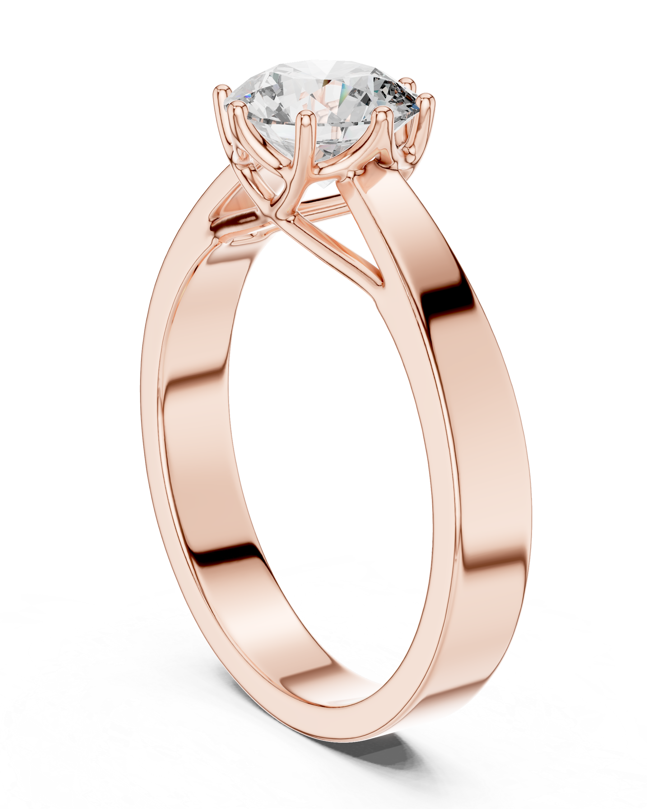 1ct Round Lab Grown Diamond Ring | Rose Gold| The Brillora Jewellery House