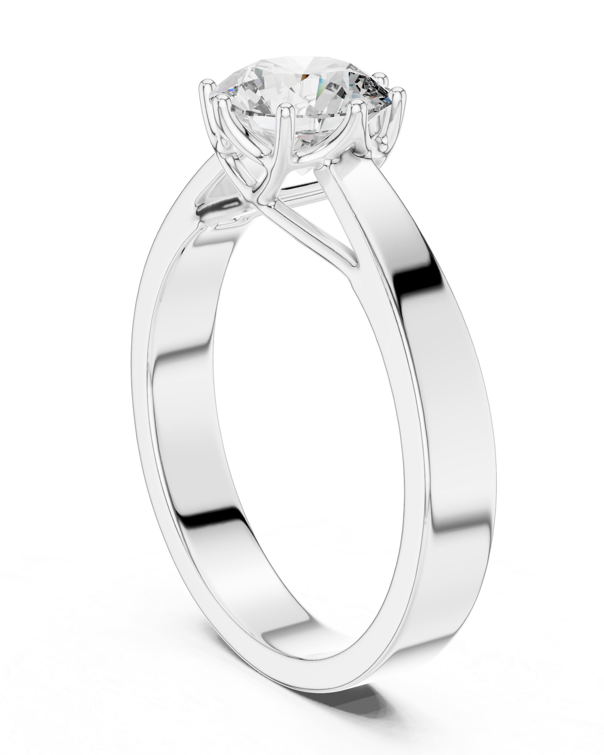 1ct Round Lab Grown Diamond Ring | Silver| The Brillora Jewellery House