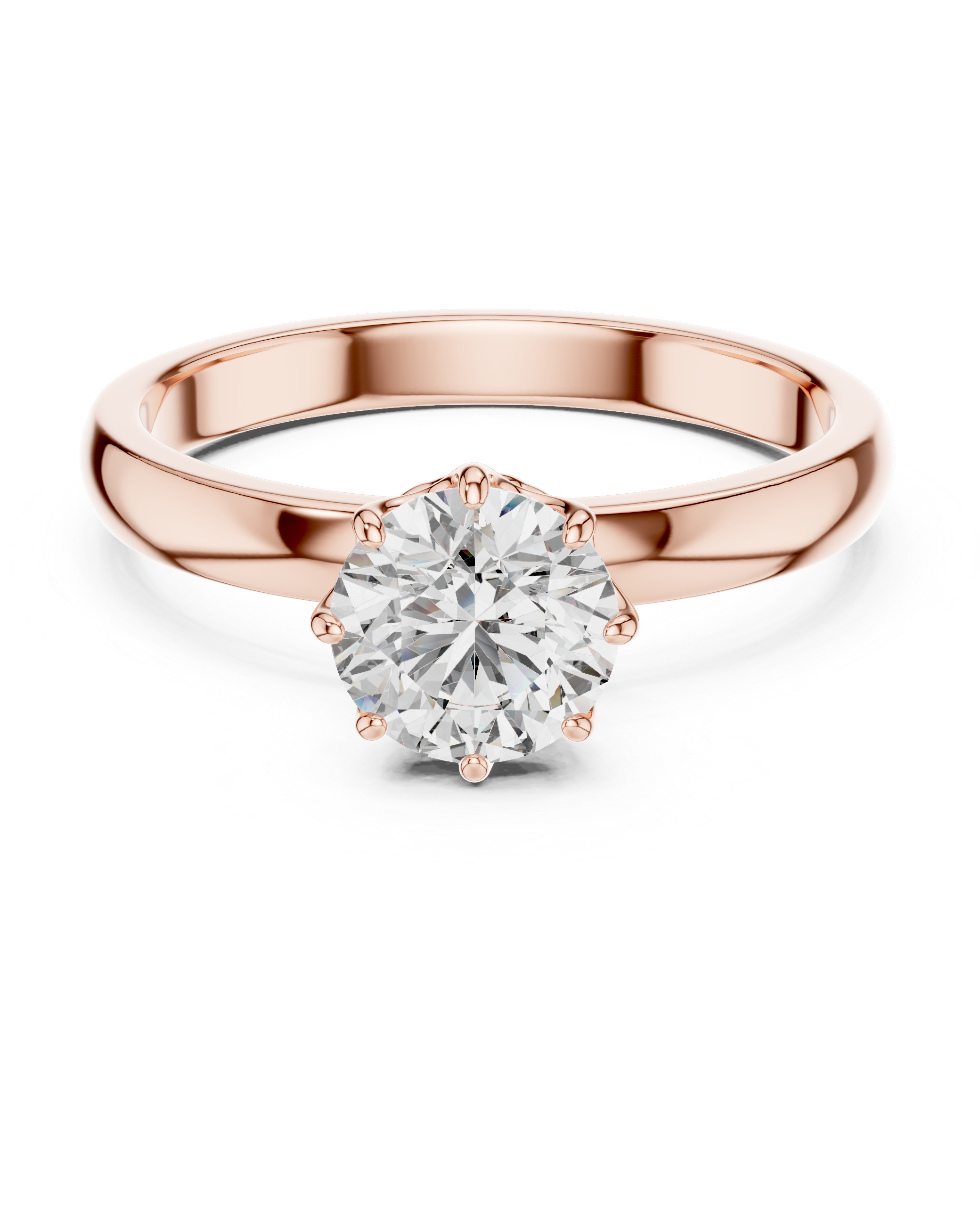 1 Carat 6-Prong Rose Gold Lab Diamond Engagement Ring | The Brillora Jewelry House