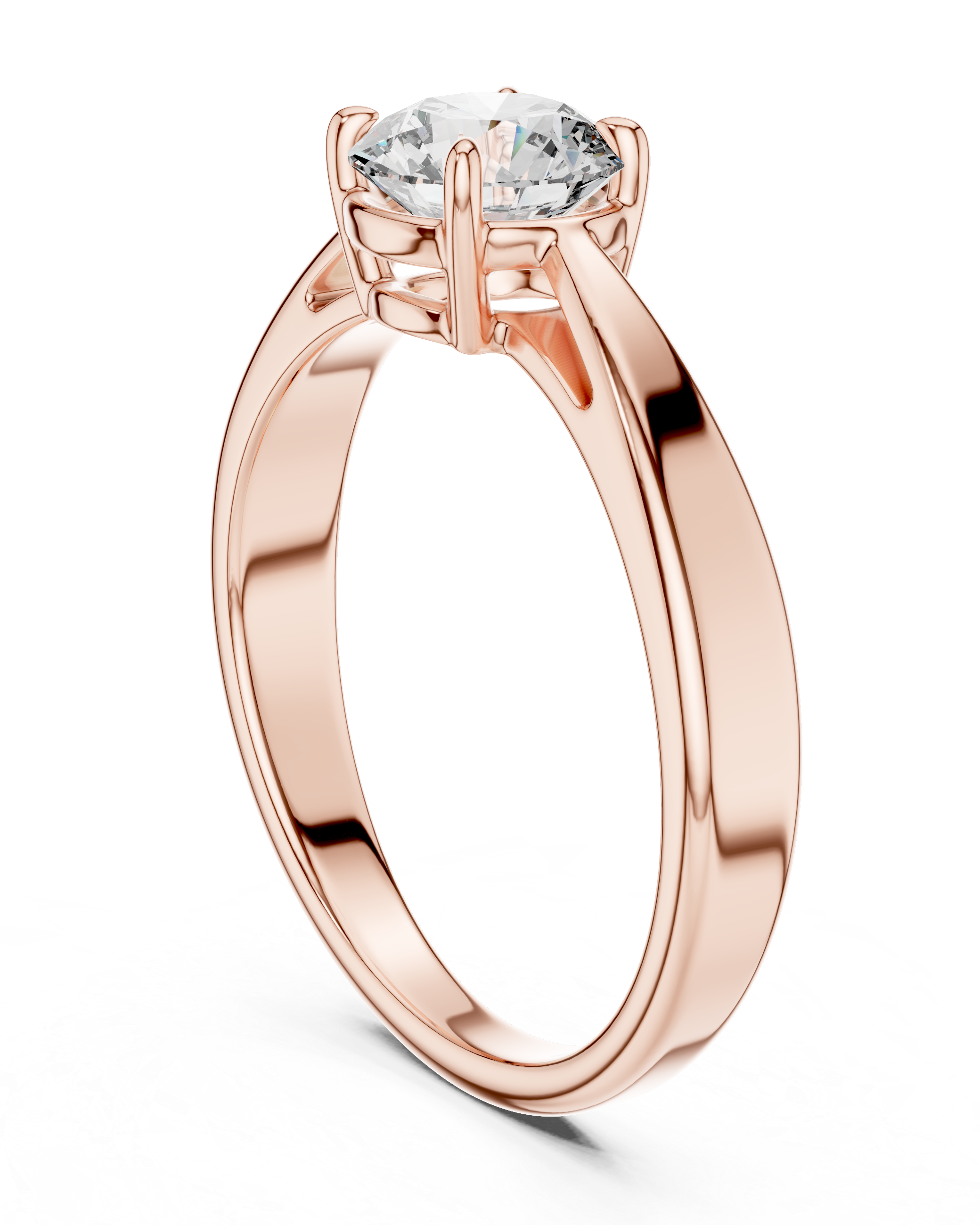 6.5mm Round Lab Diamond Cathedral Engagement Ring | The Brillora Jewelry House