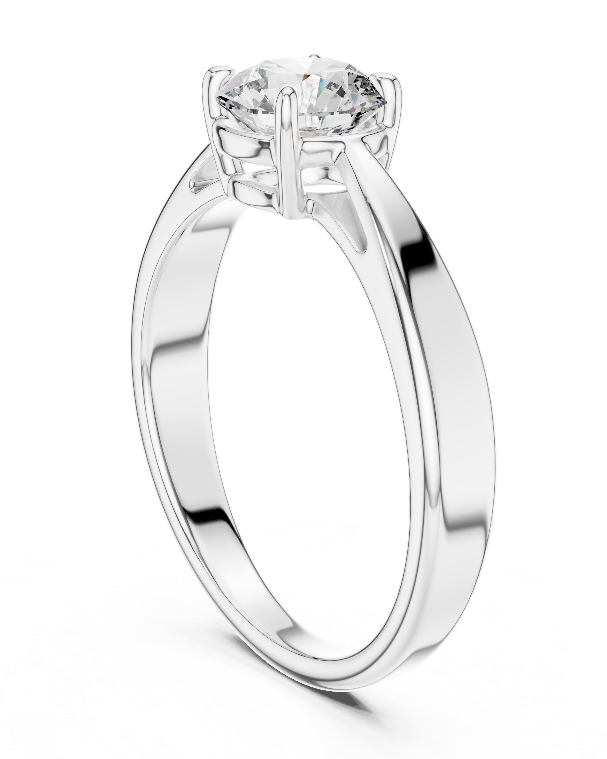 6.5mm Round Lab Diamond Cathedral Engagement Ring | The Brillora Jewelry House