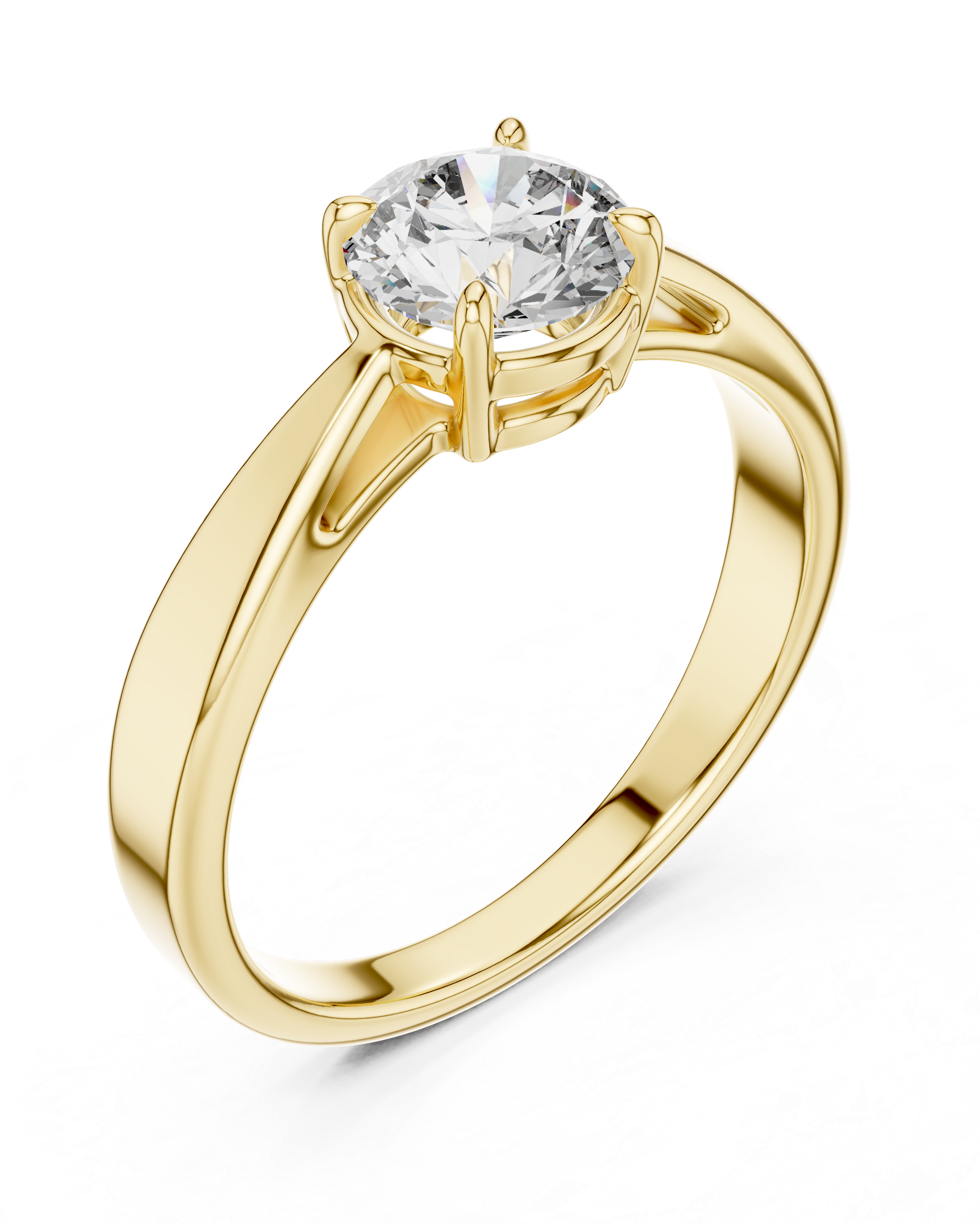 6.5mm Round Lab Diamond Cathedral Engagement Ring | The Brillora Jewelry House