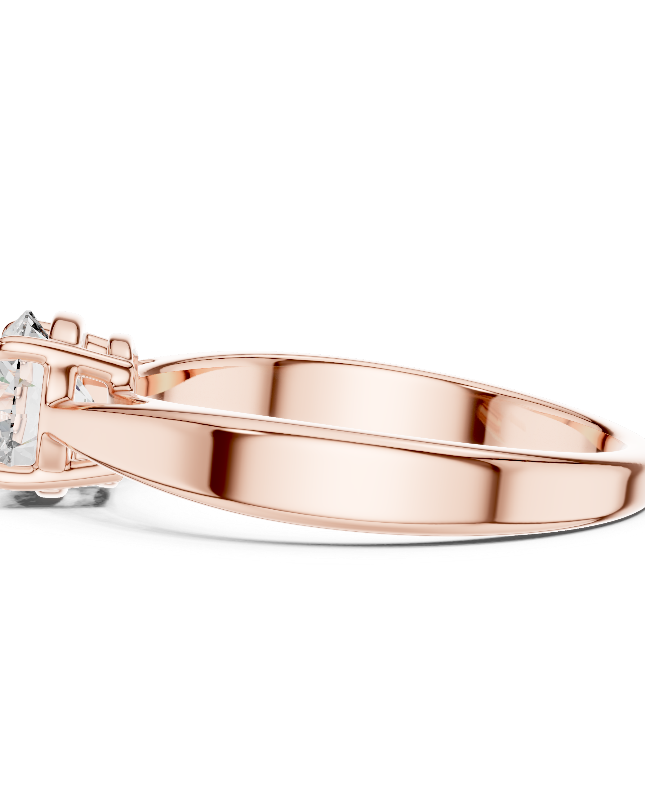 6.5mm Round Lab Diamond Cathedral Engagement Ring | The Brillora Jewelry House