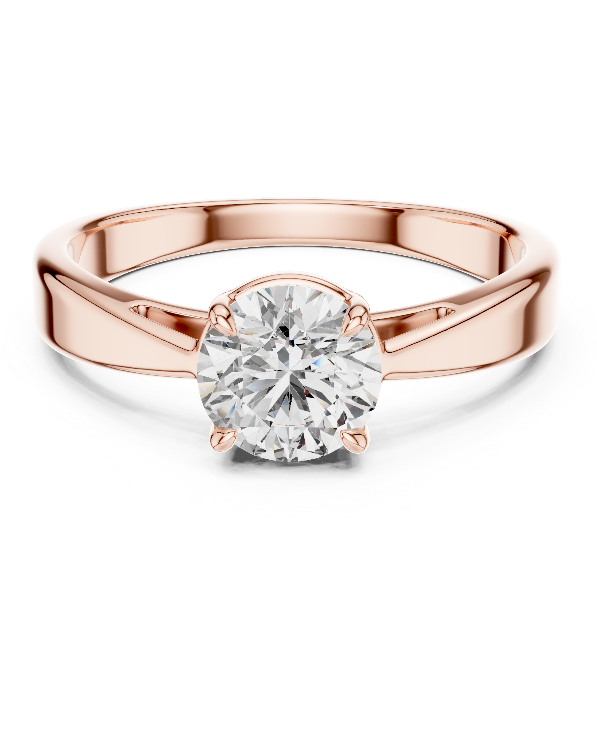 6.5mm Round Lab Diamond Cathedral Engagement Ring | The Brillora Jewelry House