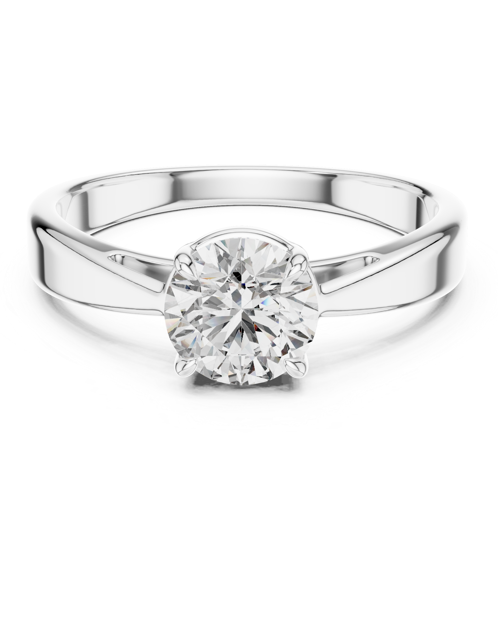 6.5mm Round Lab Diamond Cathedral Engagement Ring | The Brillora Jewelry House