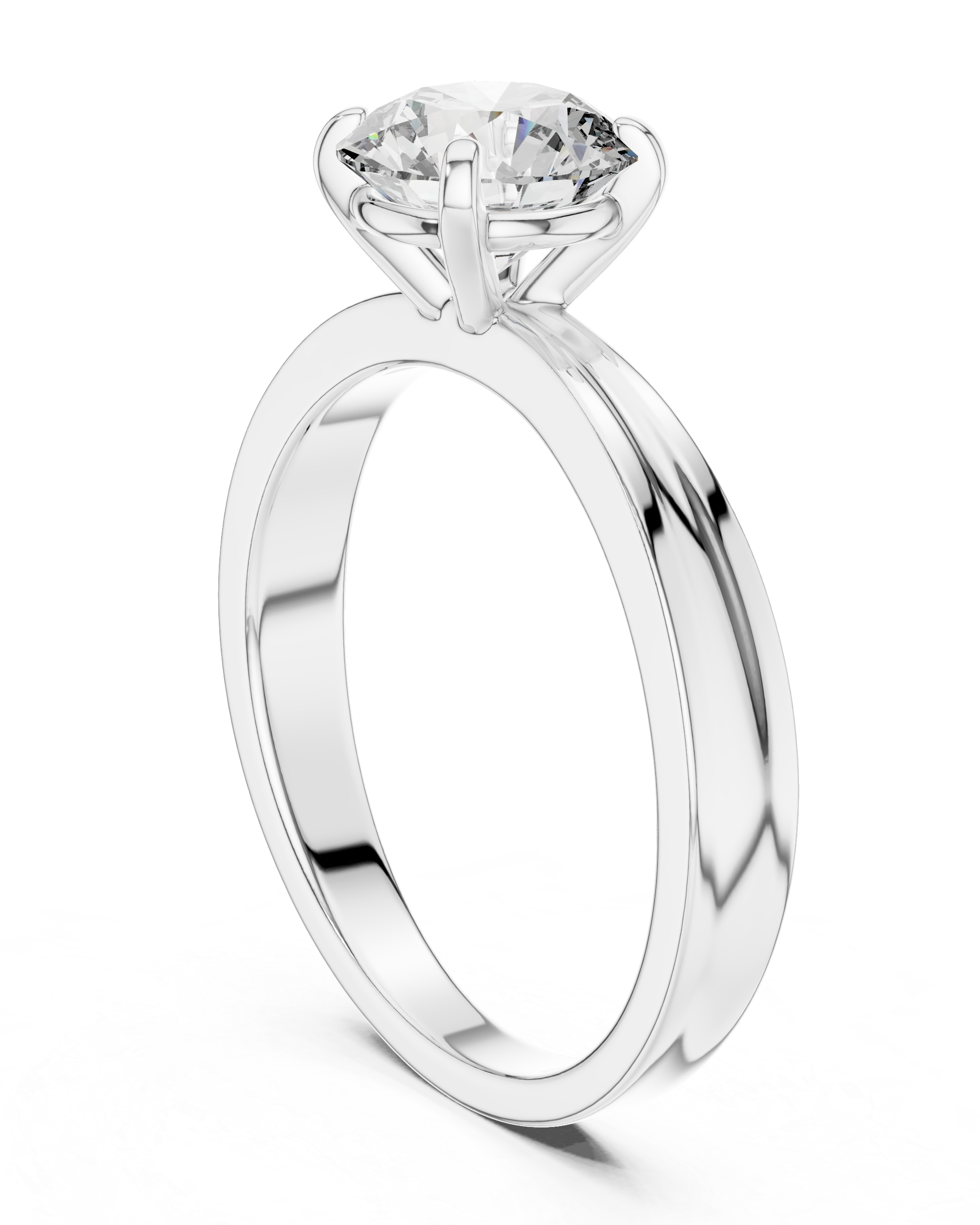 1ct Round Lab-Grown Diamond Sculpted Ring in White Gold | The Brillora Jewelry House