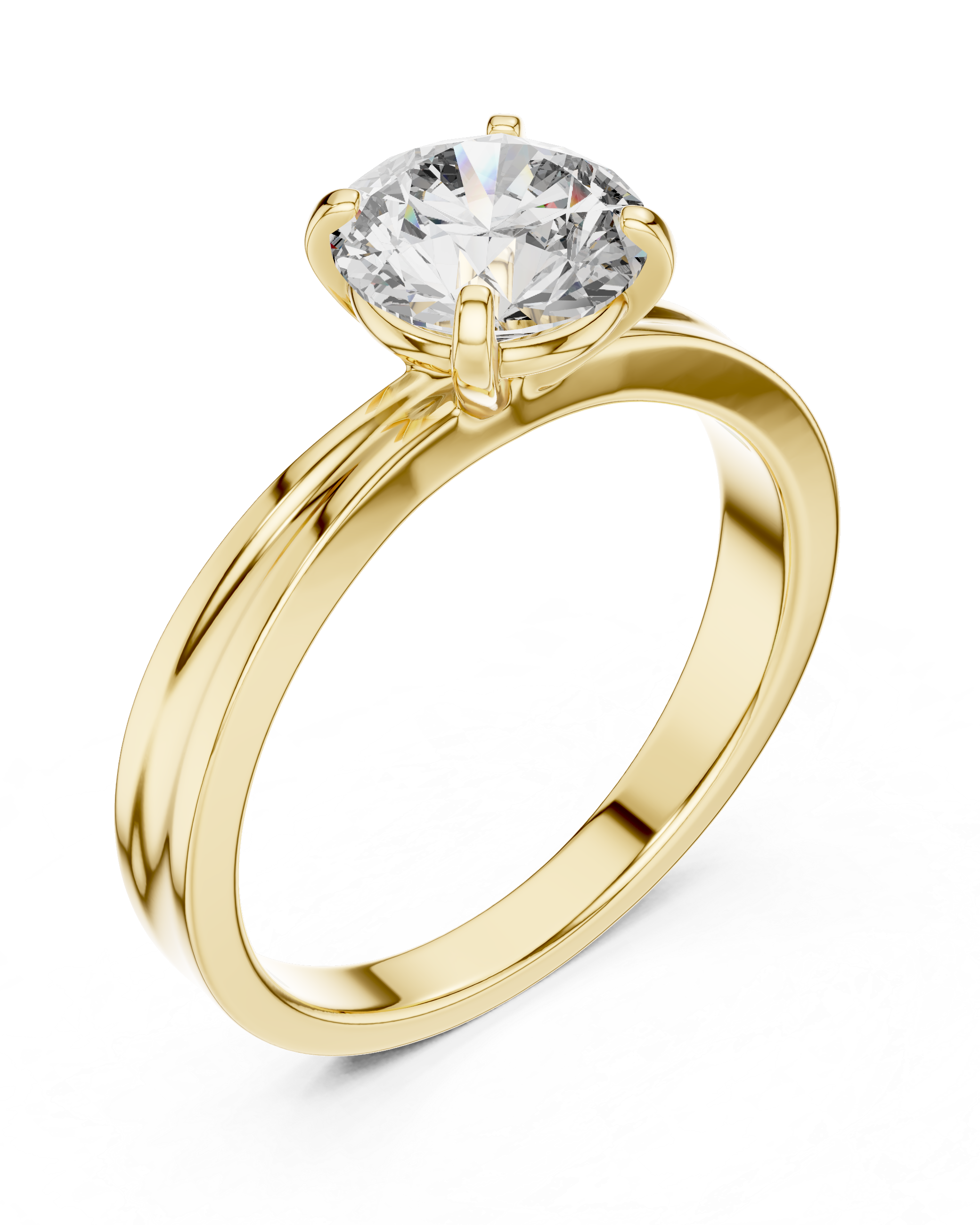 1ct Round Lab-Grown Diamond Sculpted Ring in White Gold | The Brillora Jewelry House