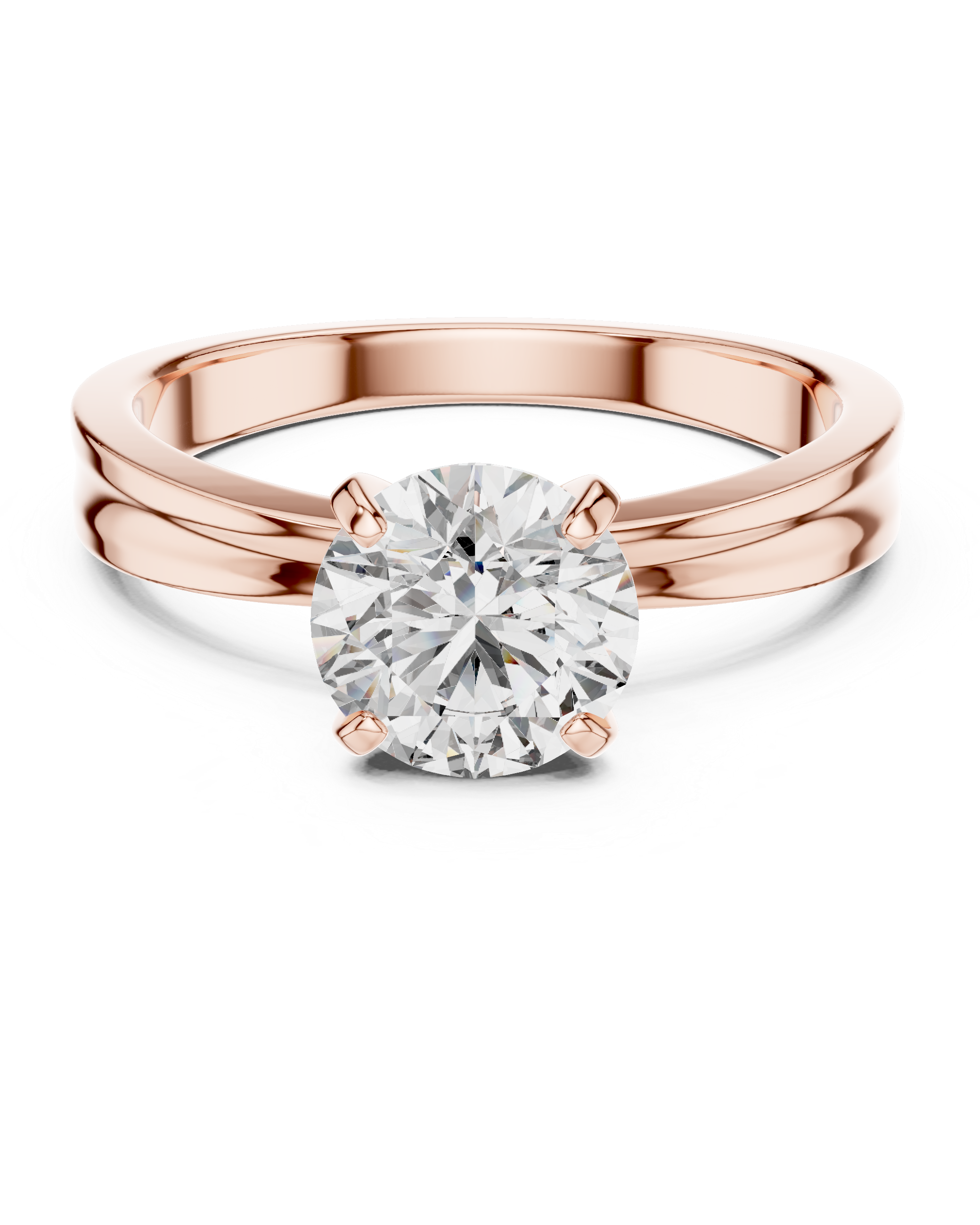 1ct Round Lab-Grown Diamond Sculpted Ring in White Gold | The Brillora Jewelry House