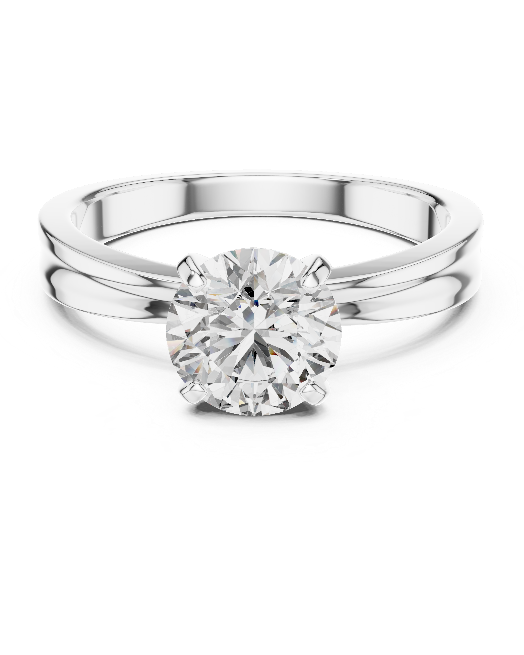 1ct Round Lab-Grown Diamond Sculpted Ring in White Gold | The Brillora Jewelry House