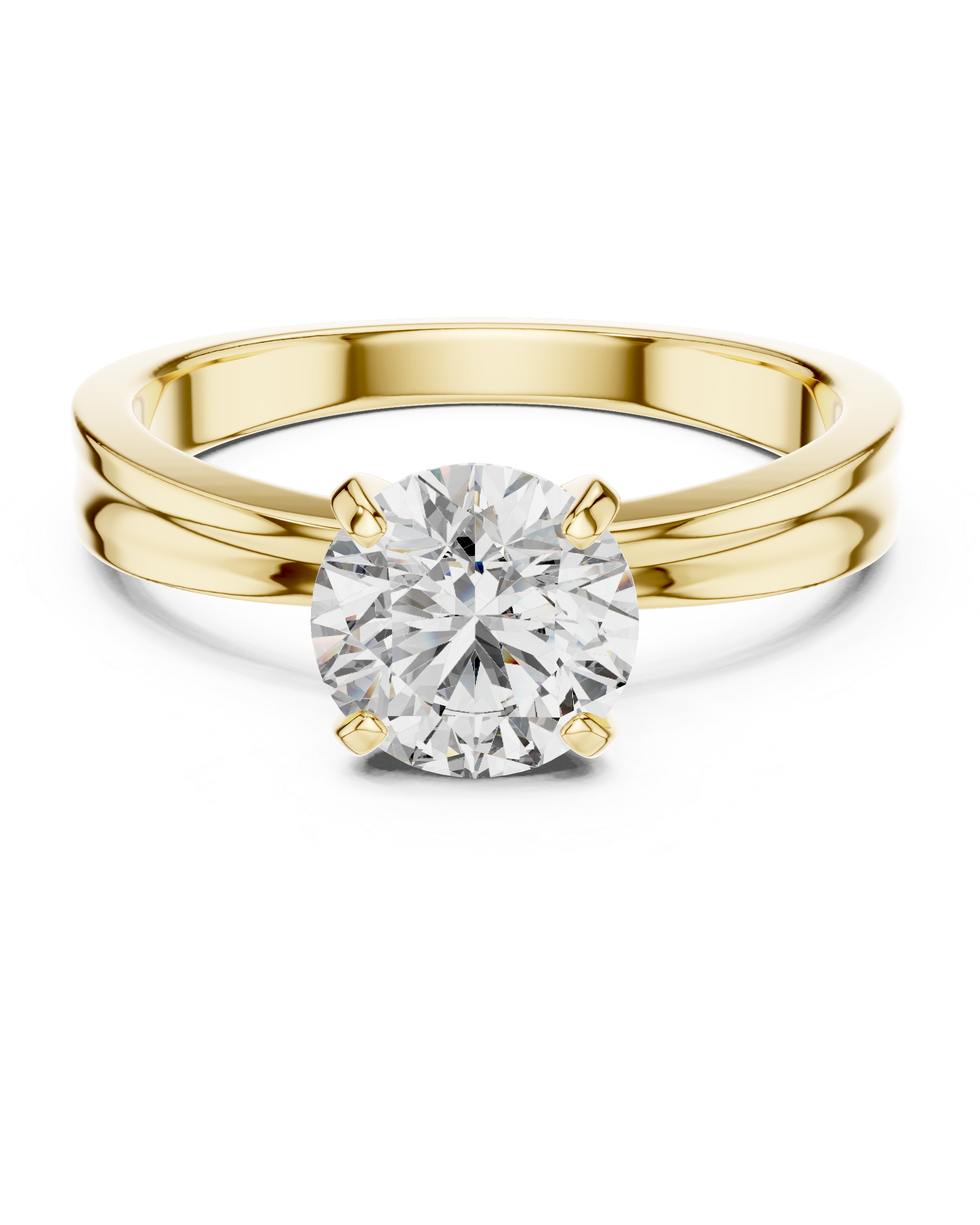 1ct Round Lab-Grown Diamond Sculpted Ring in White Gold | The Brillora Jewelry House