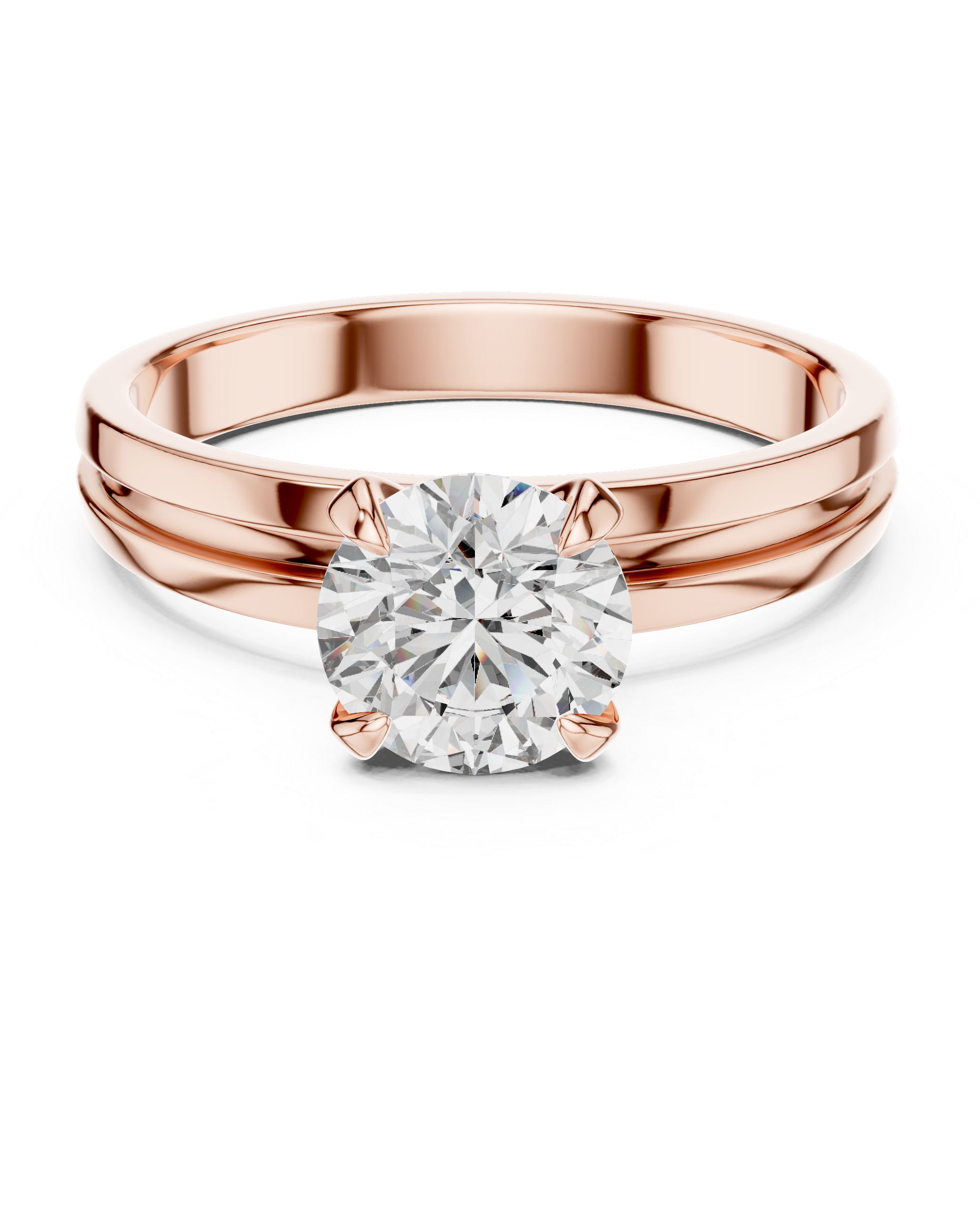 1 Carat Yellow Gold 4-Prong Lab Diamond Ring | The Brillora Jewelry House