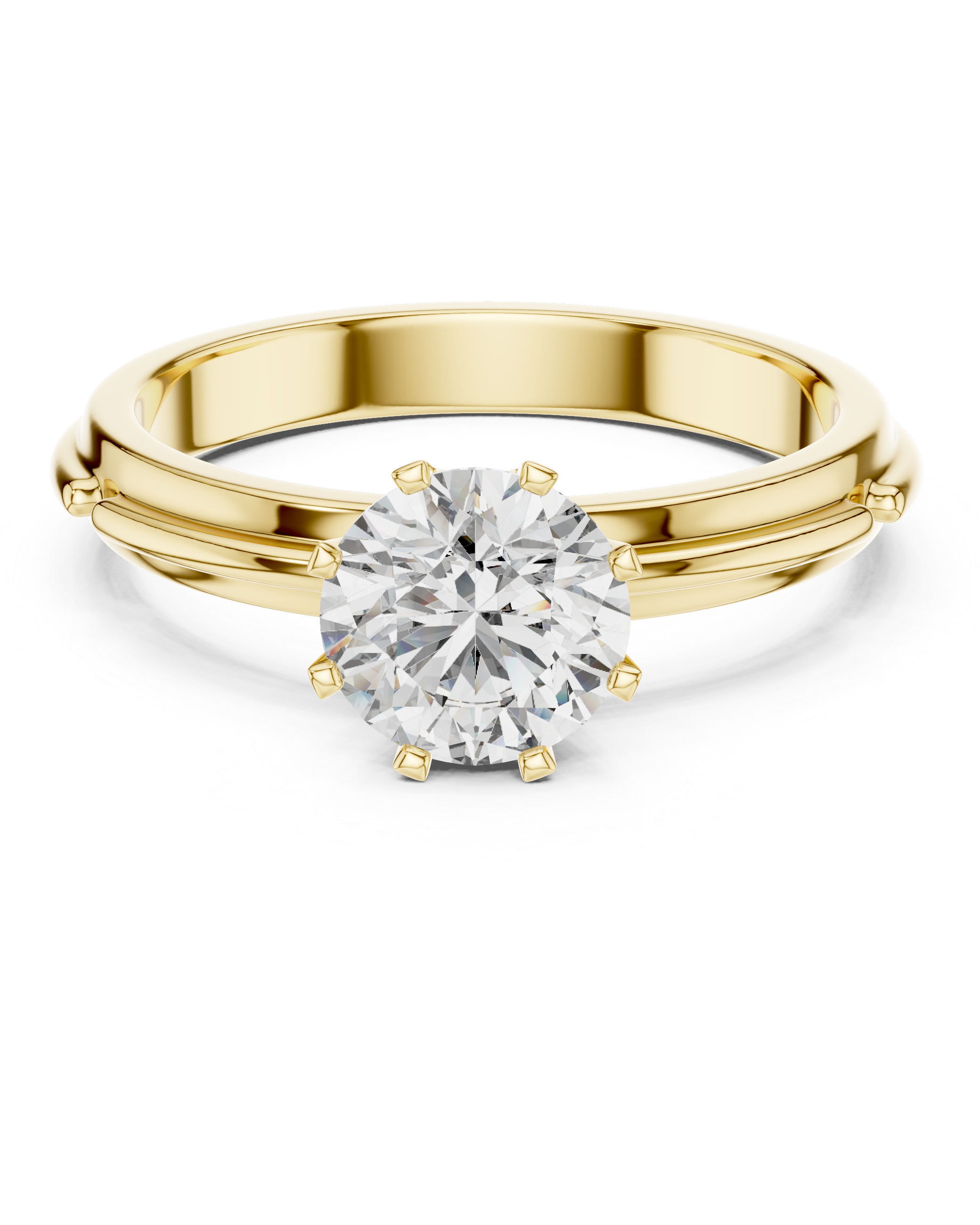 1 Carat Grooved Rose Gold Engagement Ring | The Brillora Jewelry House