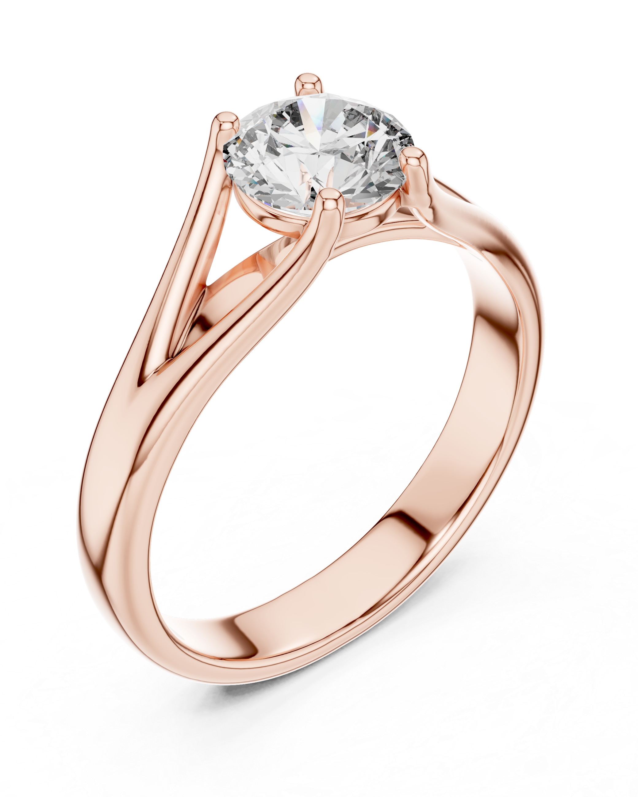 1 Carat White Gold Open Band Solitaire Ring | The Brillora Jewelry House