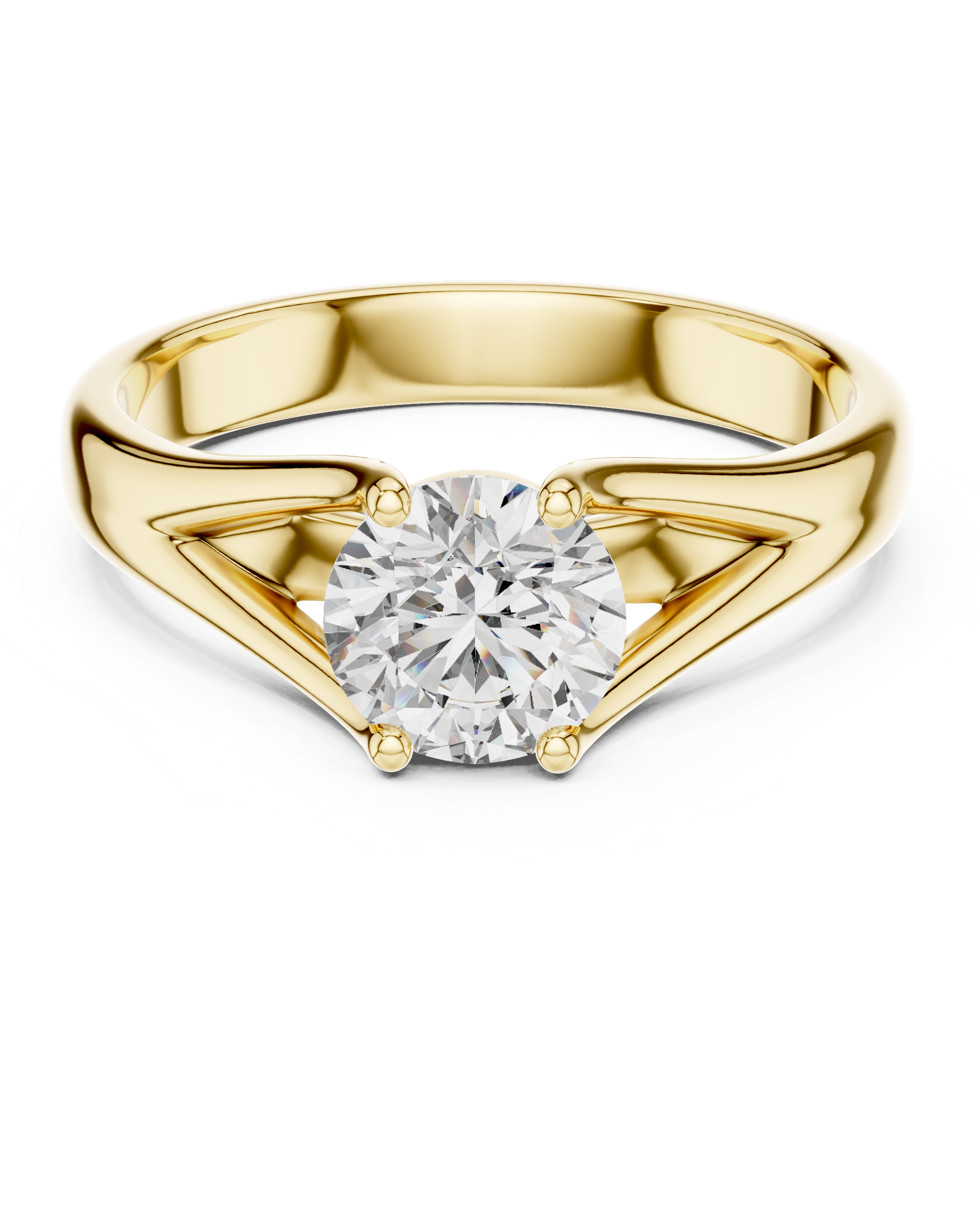 1 Carat White Gold Open Band Solitaire Ring | The Brillora Jewelry House
