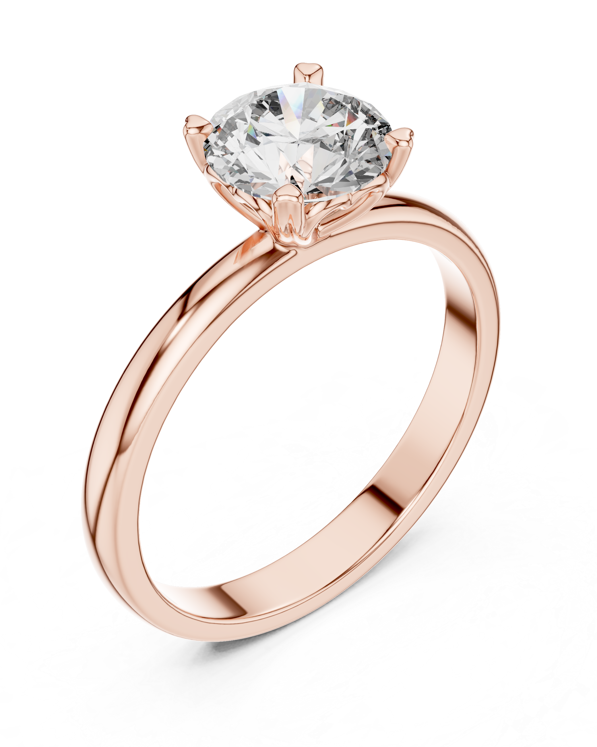 1ct Round Lab Diamond 4-Prong Ring in White Gold | The Brillora Jewelry House