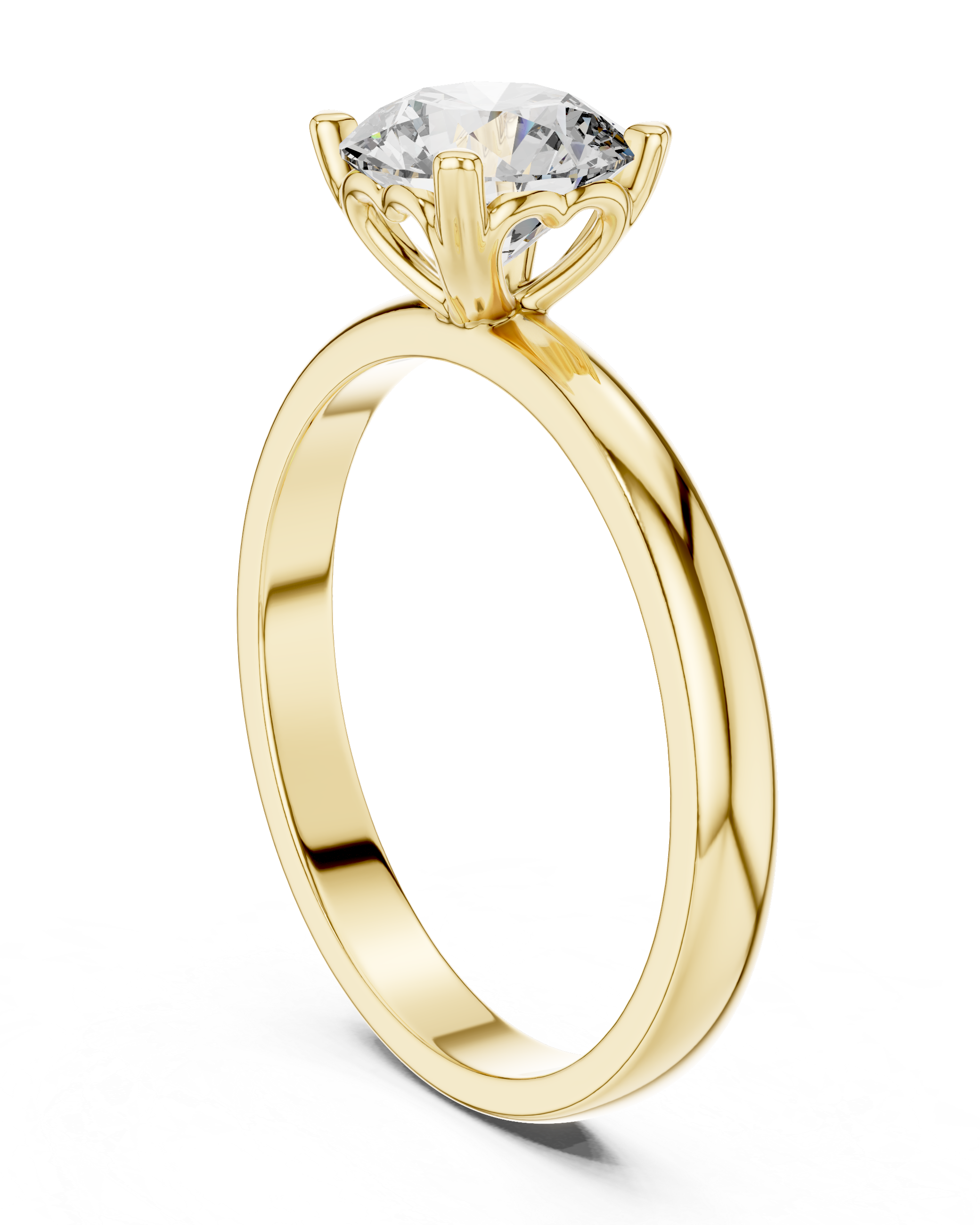 1ct Round Lab Diamond 4-Prong Ring in White Gold | The Brillora Jewelry House