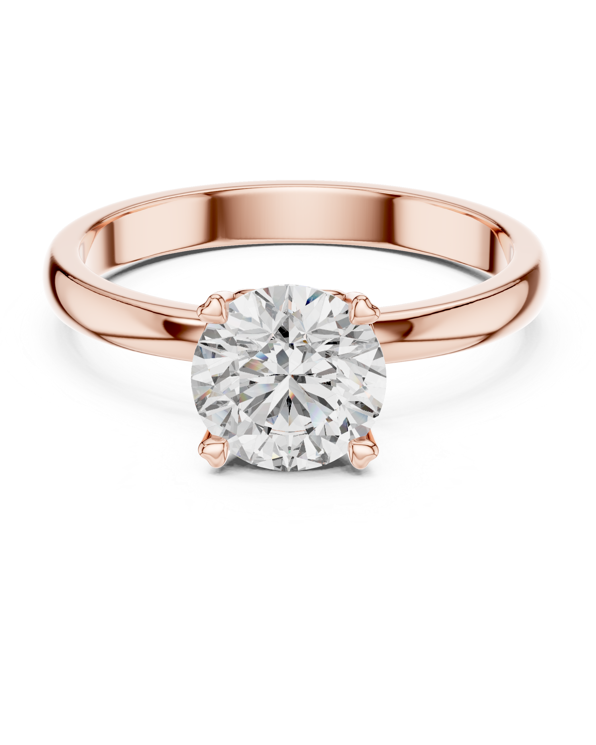 1ct Round Lab Diamond 4-Prong Ring in White Gold | The Brillora Jewelry House