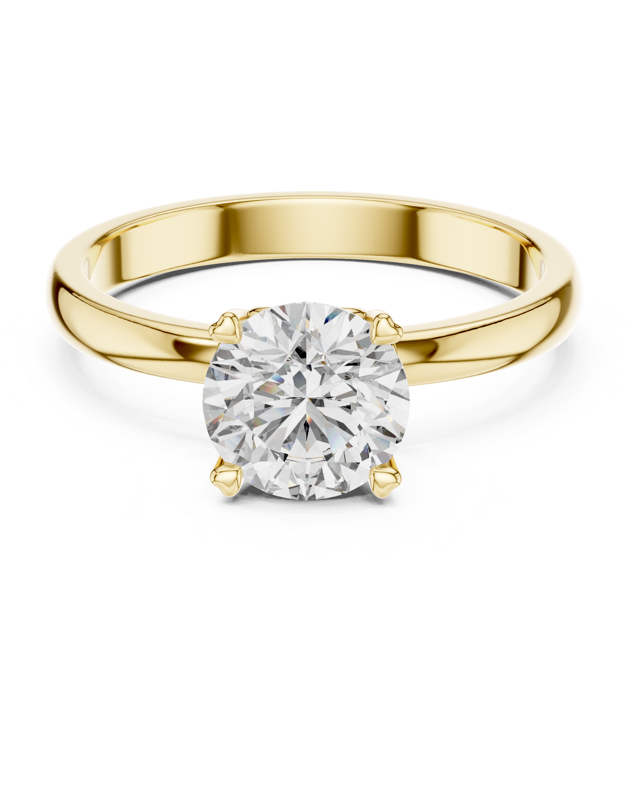 1ct Round Lab Diamond 4-Prong Ring in White Gold | The Brillora Jewelry House