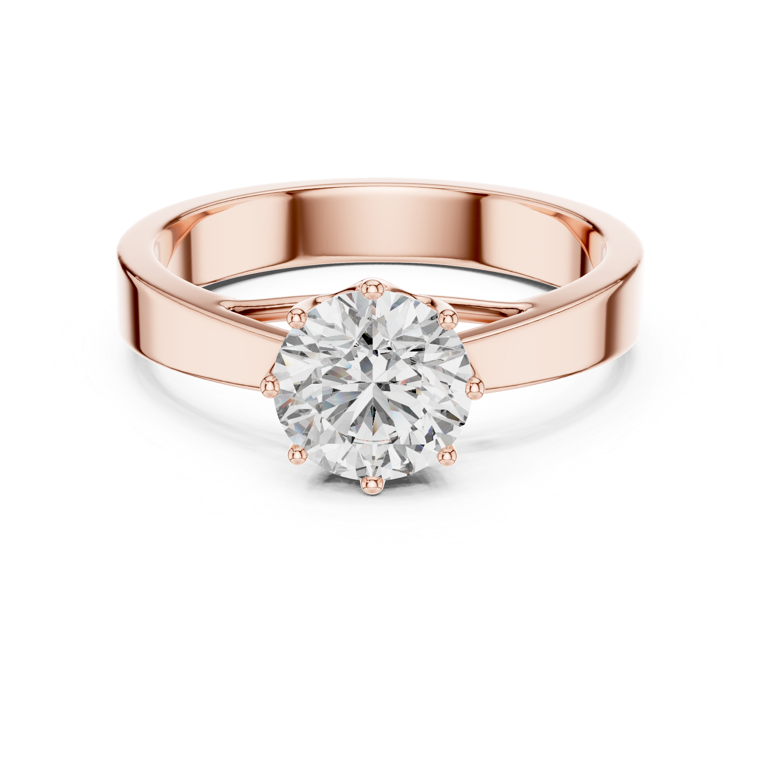 1ct Round Lab Grown Diamond Ring | Rose Gold | The Brillora Jewellery House
