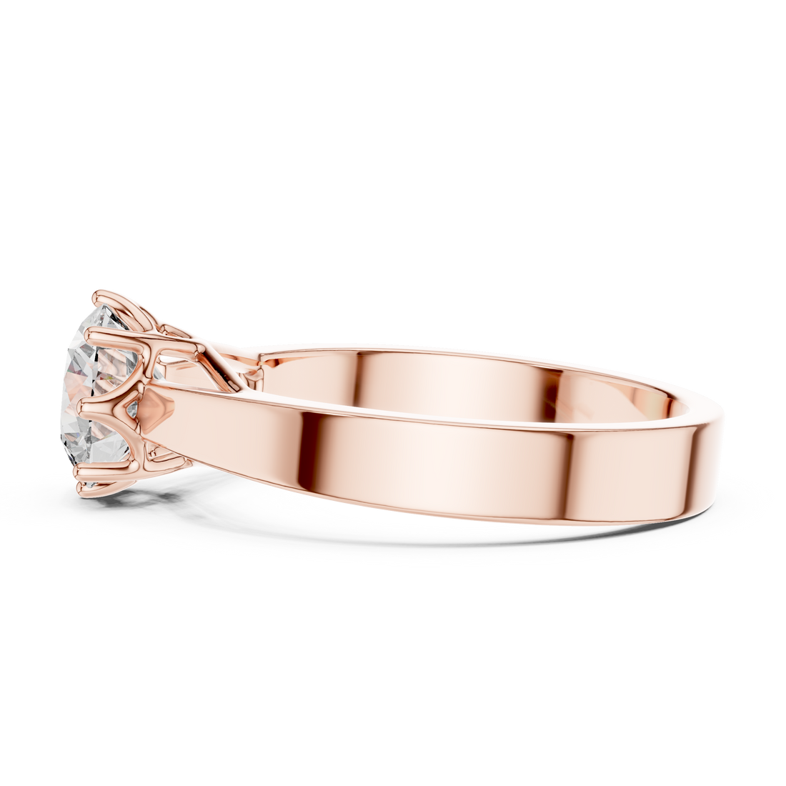 1ct Round Lab Grown Diamond Ring | Rose Gold | The Brillora Jewellery House