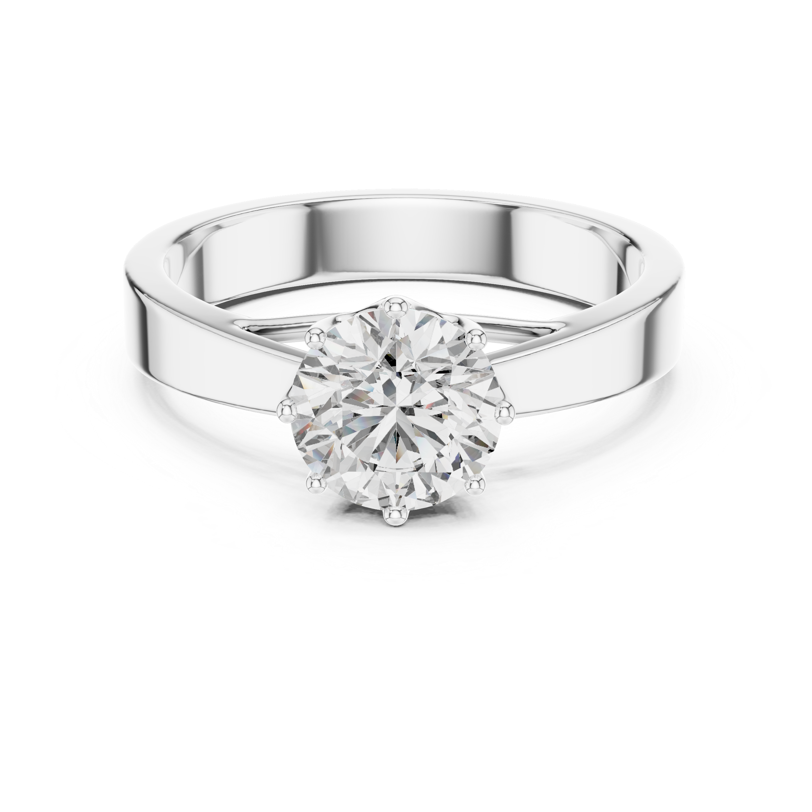 1ct Round Lab Grown Diamond Ring | Silver | The Brillora Jewellery House
