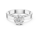 1ct Round Lab Grown Diamond Ring | Silver | The Brillora Jewellery House