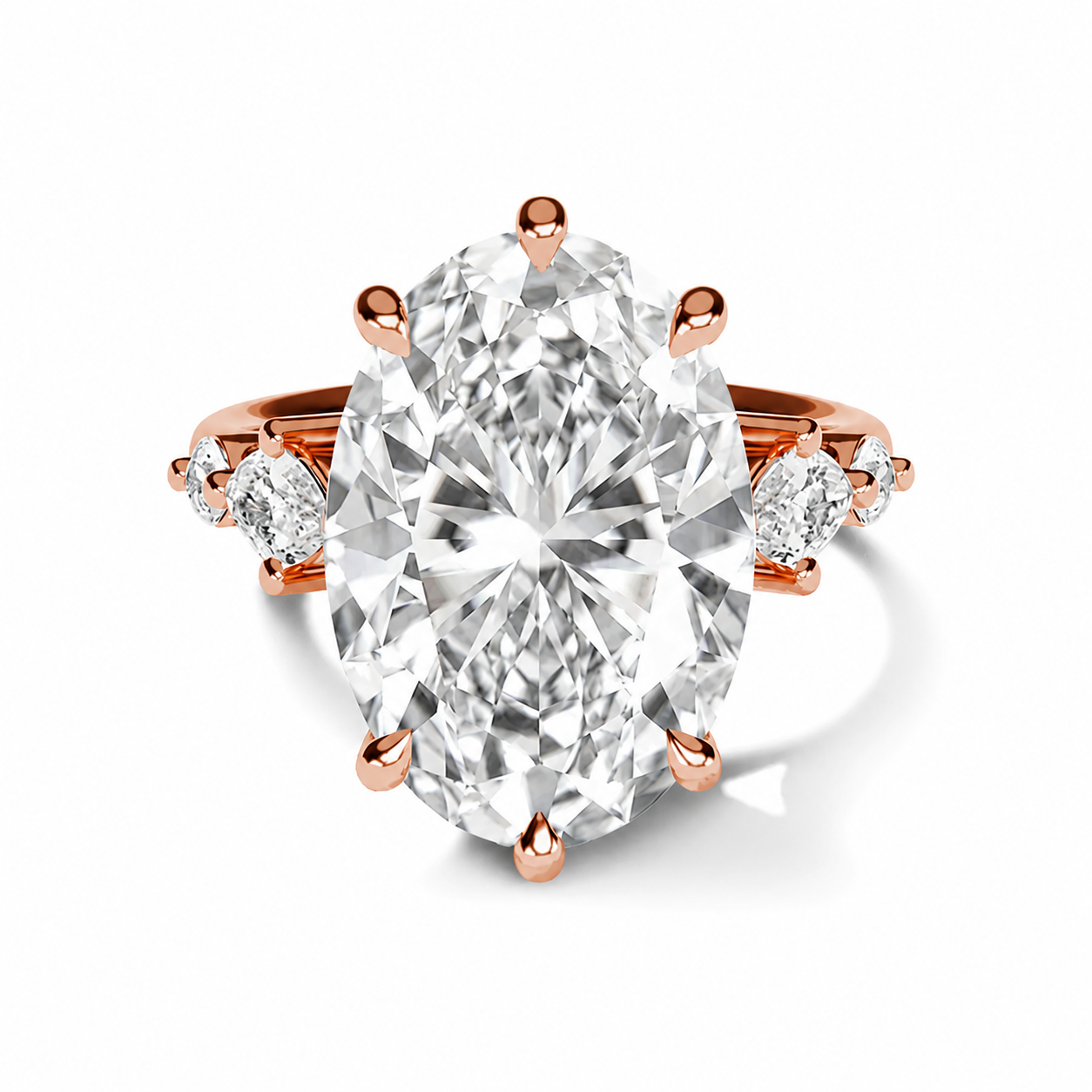 Diamond Engagement Ring with Side Diamonds and Secret Heart