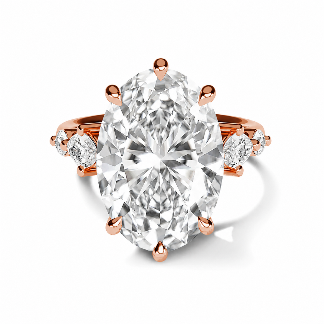 Diamond Engagement Ring with Side Diamonds and Secret Heart
