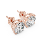 2ct Round Lab-Grown Diamond Stud Earrings in Rose Gold | The Brillora Jewelry House