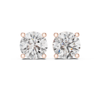 2ct Round Lab-Grown Diamond Stud Earrings in Rose Gold | The Brillora Jewelry House