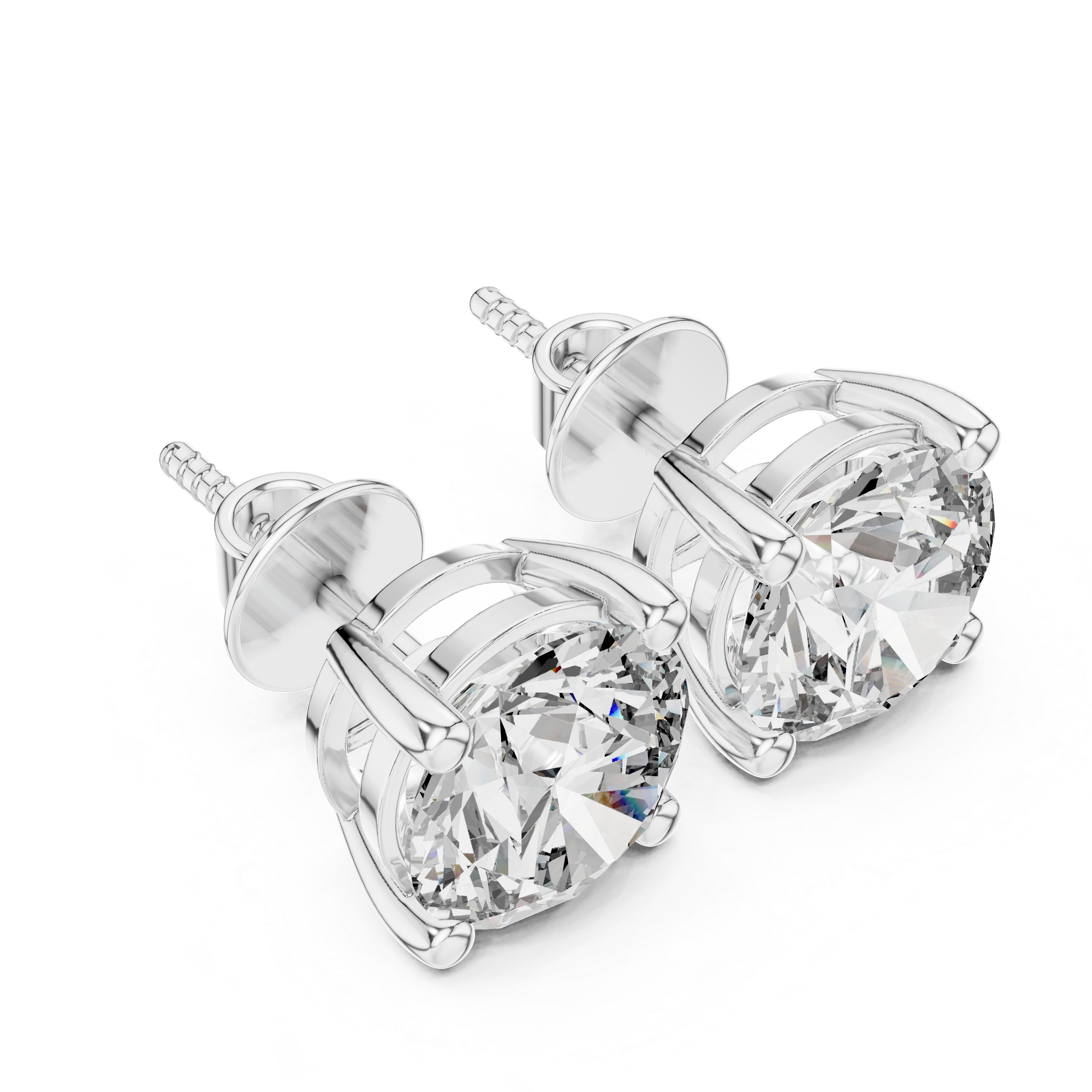 2ct Round Lab-Grown Diamond Stud Earrings in Rose Gold | The Brillora Jewelry House