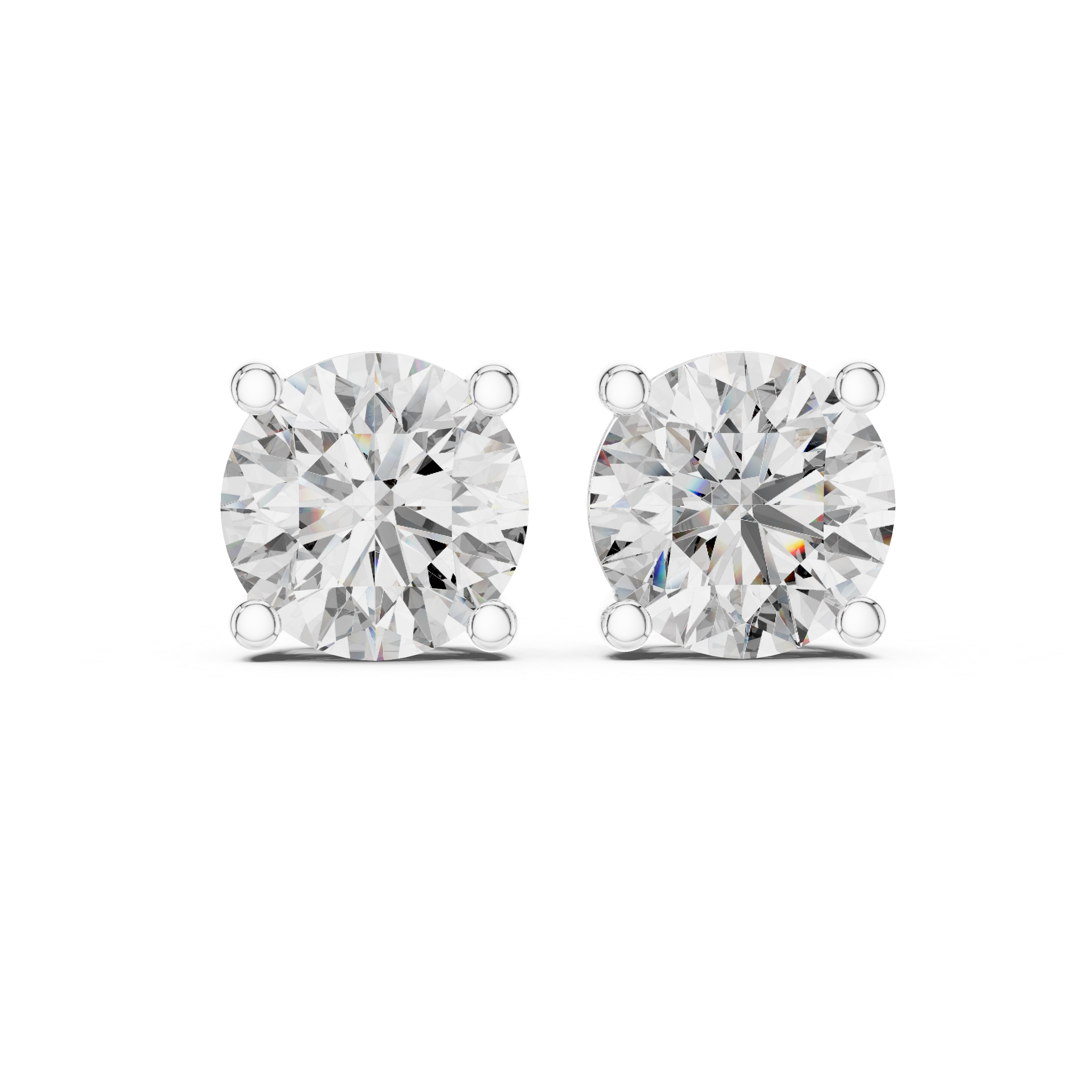 2ct Round Lab-Grown Diamond Stud Earrings in Rose Gold | The Brillora Jewelry House
