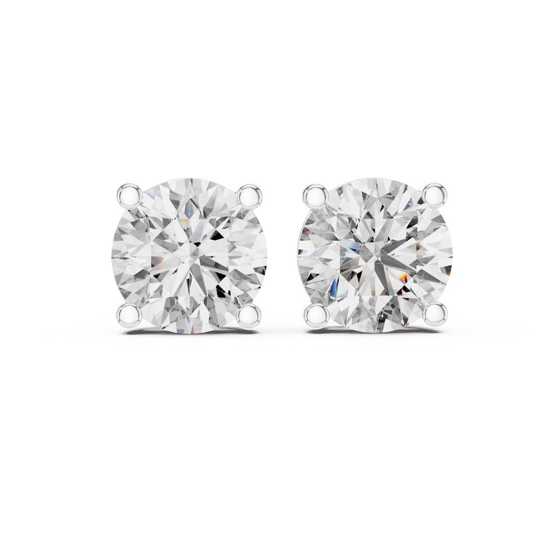 2ct Round Lab-Grown Diamond Stud Earrings in Rose Gold | The Brillora Jewelry House
