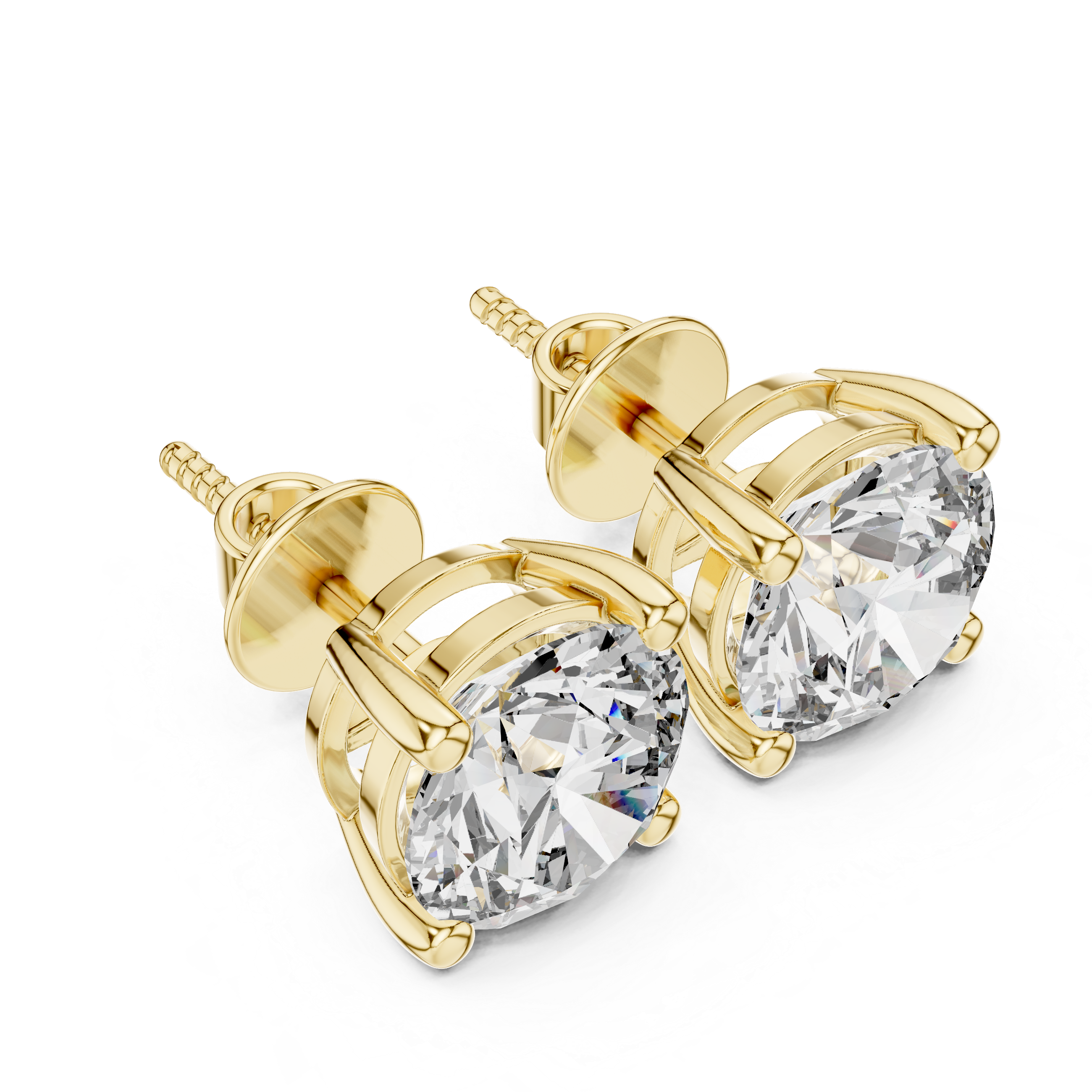 2ct Round Lab-Grown Diamond Stud Earrings in Rose Gold | The Brillora Jewelry House