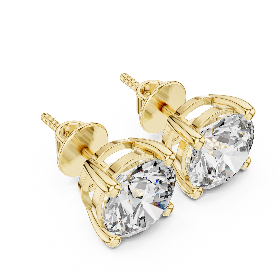2ct Round Lab-Grown Diamond Stud Earrings in Rose Gold | The Brillora Jewelry House