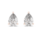 3.50ctw Pear Lab-Grown Diamond Stud Earrings in Rose Gold  | The Brillora Jewelry House