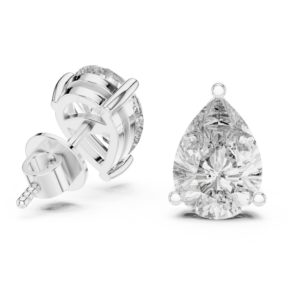 3.50ctw Pear Lab-Grown Diamond Stud Earrings in Rose Gold  | The Brillora Jewelry House